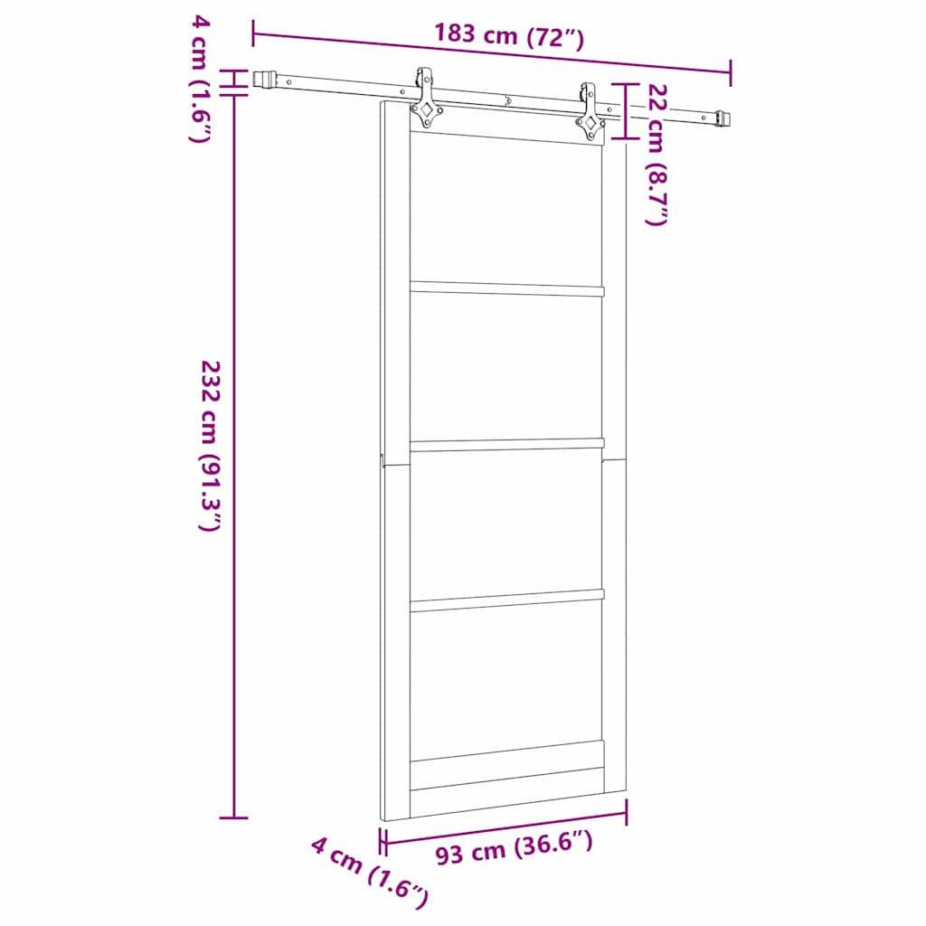 Slankios durys Natūrali 93 x 232 cm