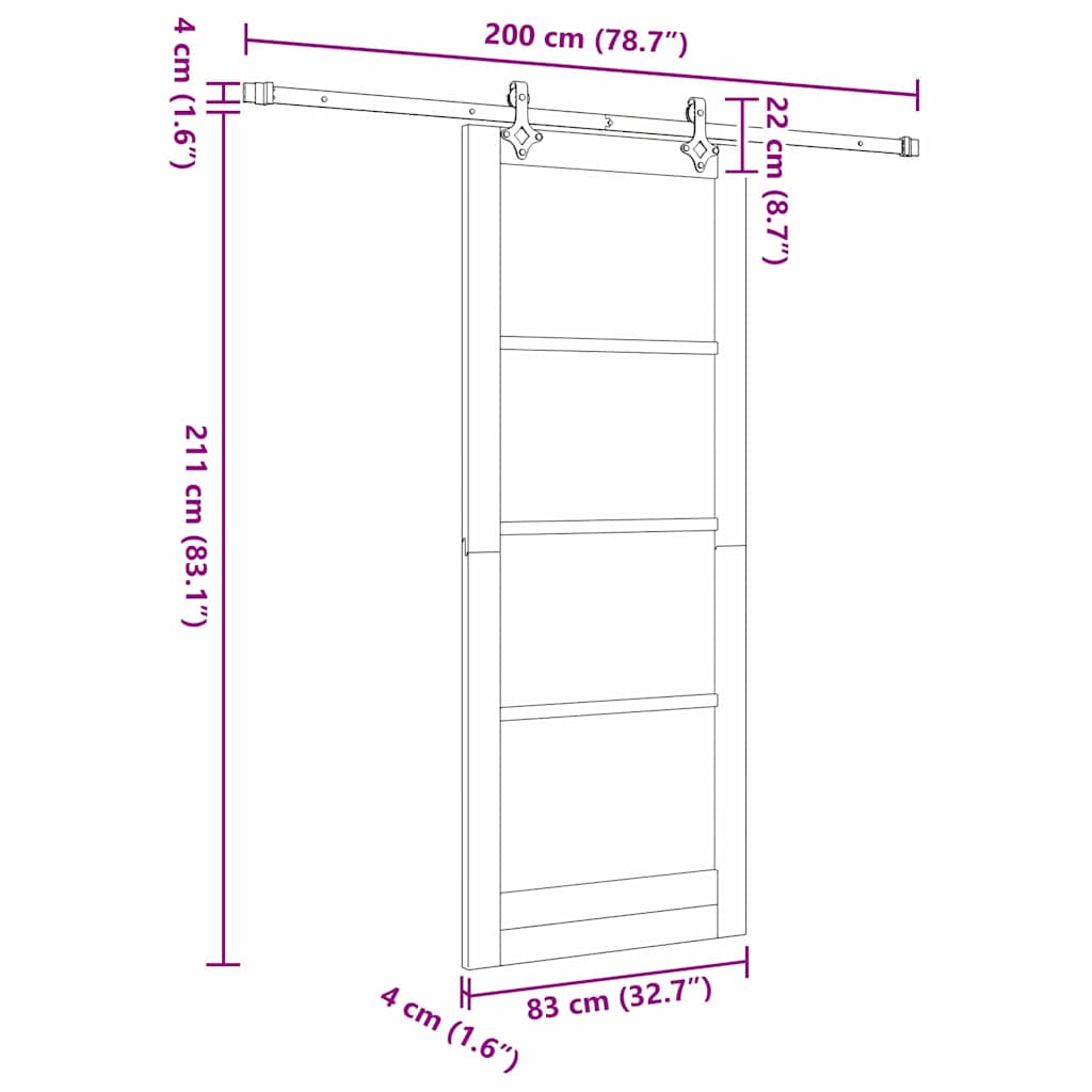 Slankios durys Balta 83 x 211 cm