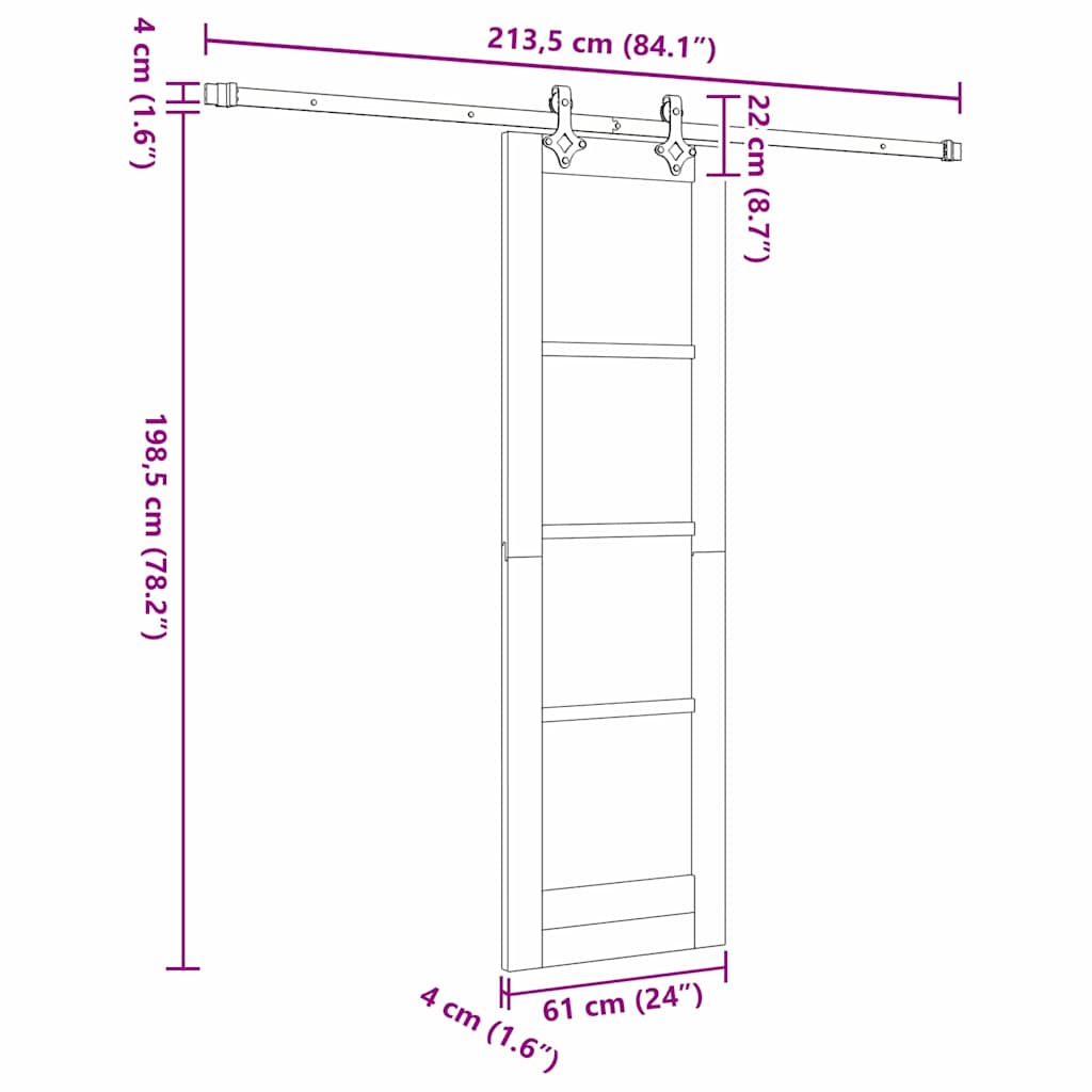 Sliding Door Natural 61 x 198.5 cm