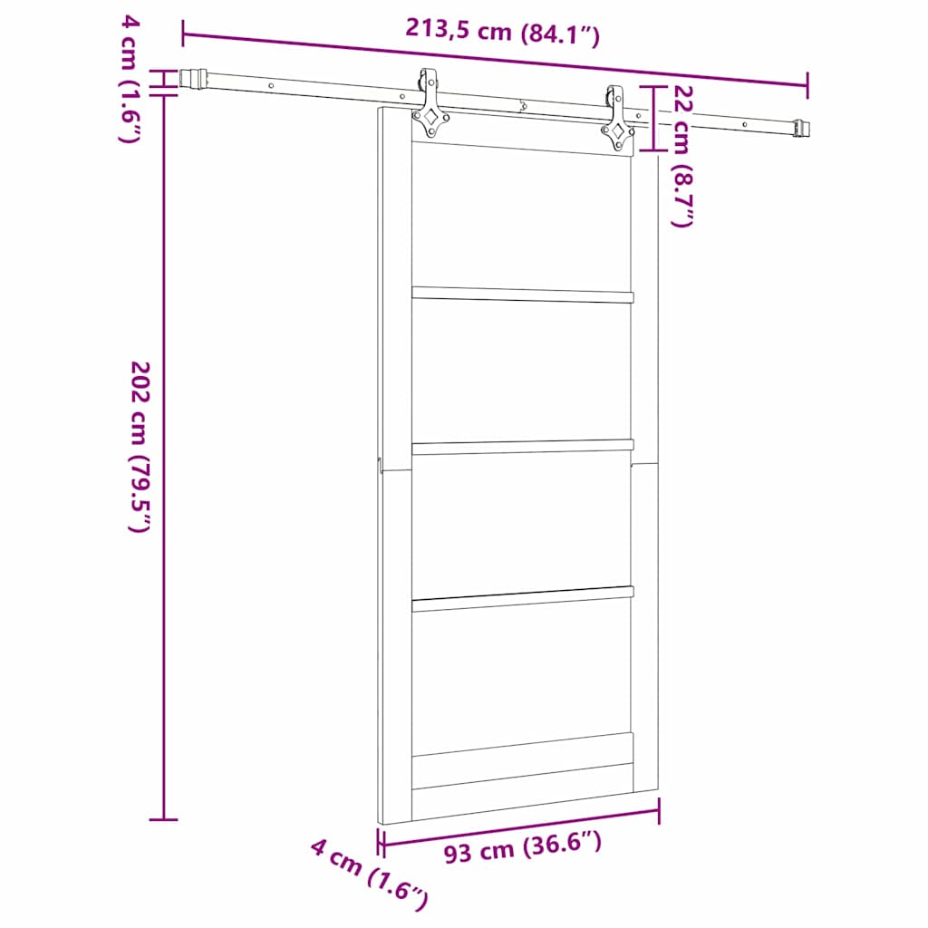 Sliding door Natural 93 x 202 cm