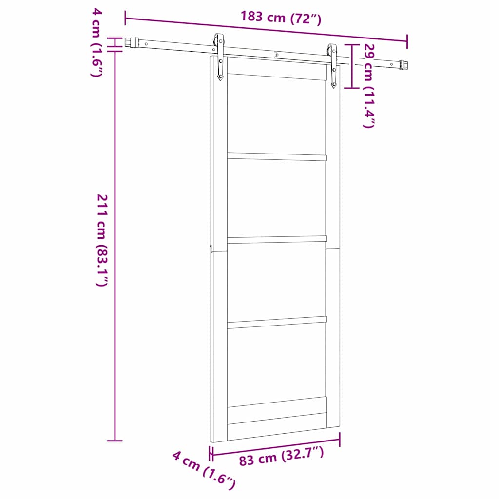 Slankios durys Balta 83 x 211 cm