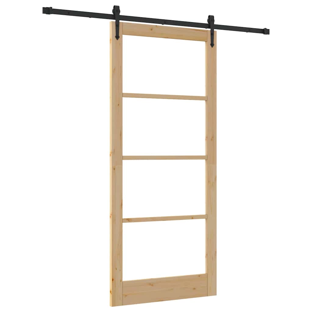 Sliding Door Natural and Black 93 x 211 cm