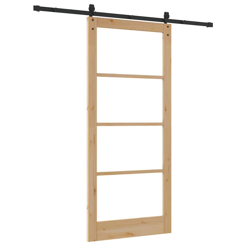 Sliding Door Natural and Black 93 x 211 cm