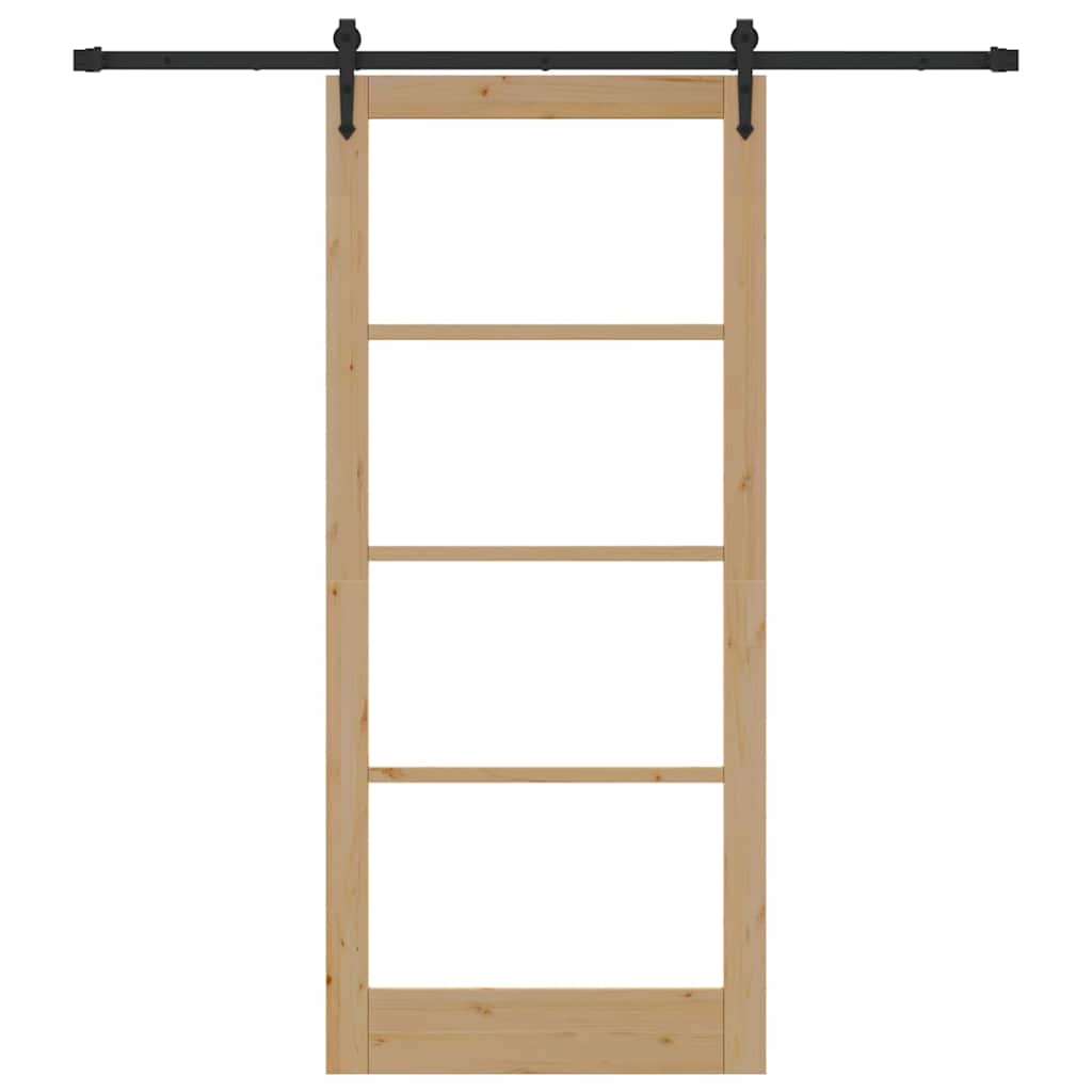 Sliding Door Natural and Black 93 x 211 cm