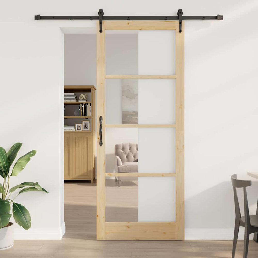 Slankios durys Natūrali ir juoda 93 x 232 cm