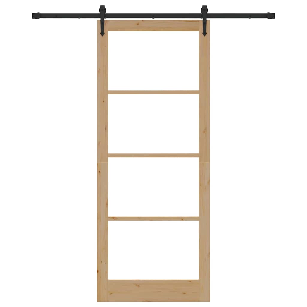 Bīdāmās durvis dabīgas un melnas 93 x 232 cm