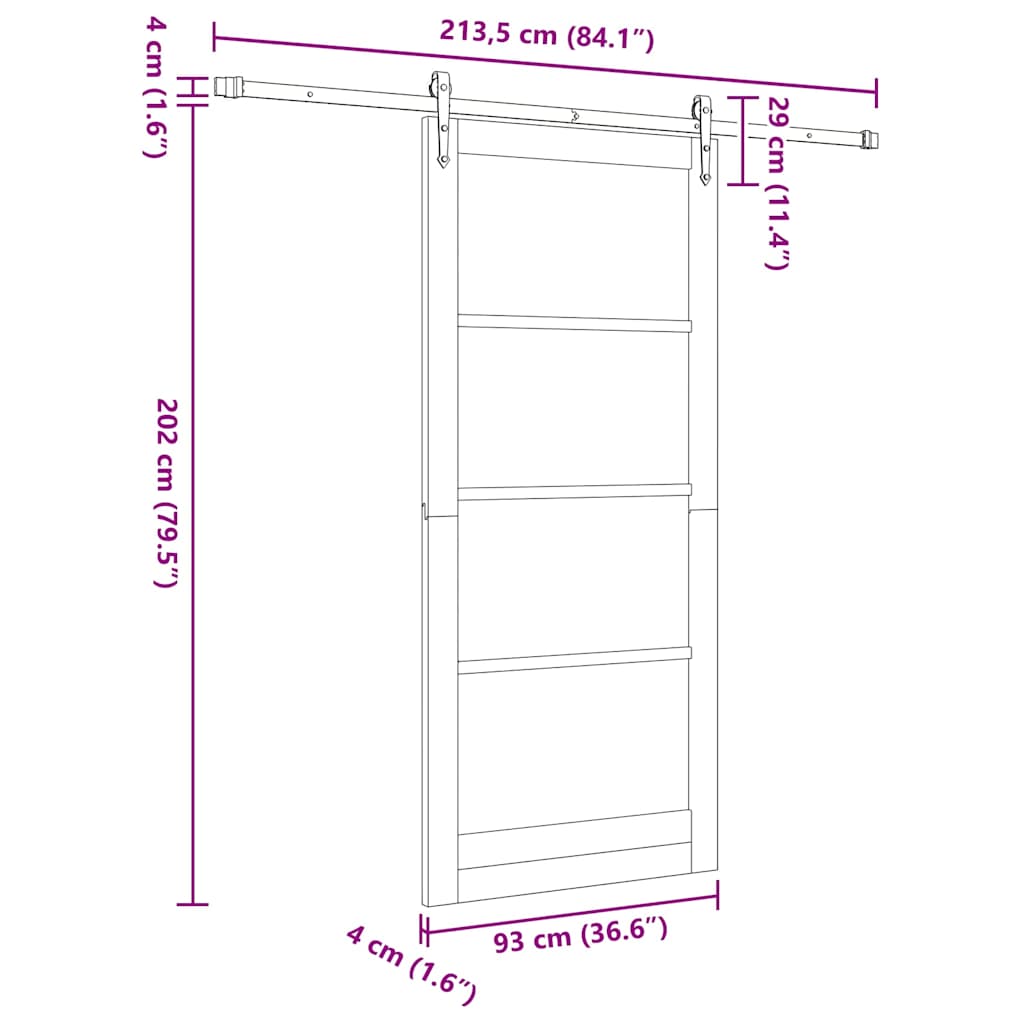 Slankios durys ORKDAL Balta 93 x 211 cm