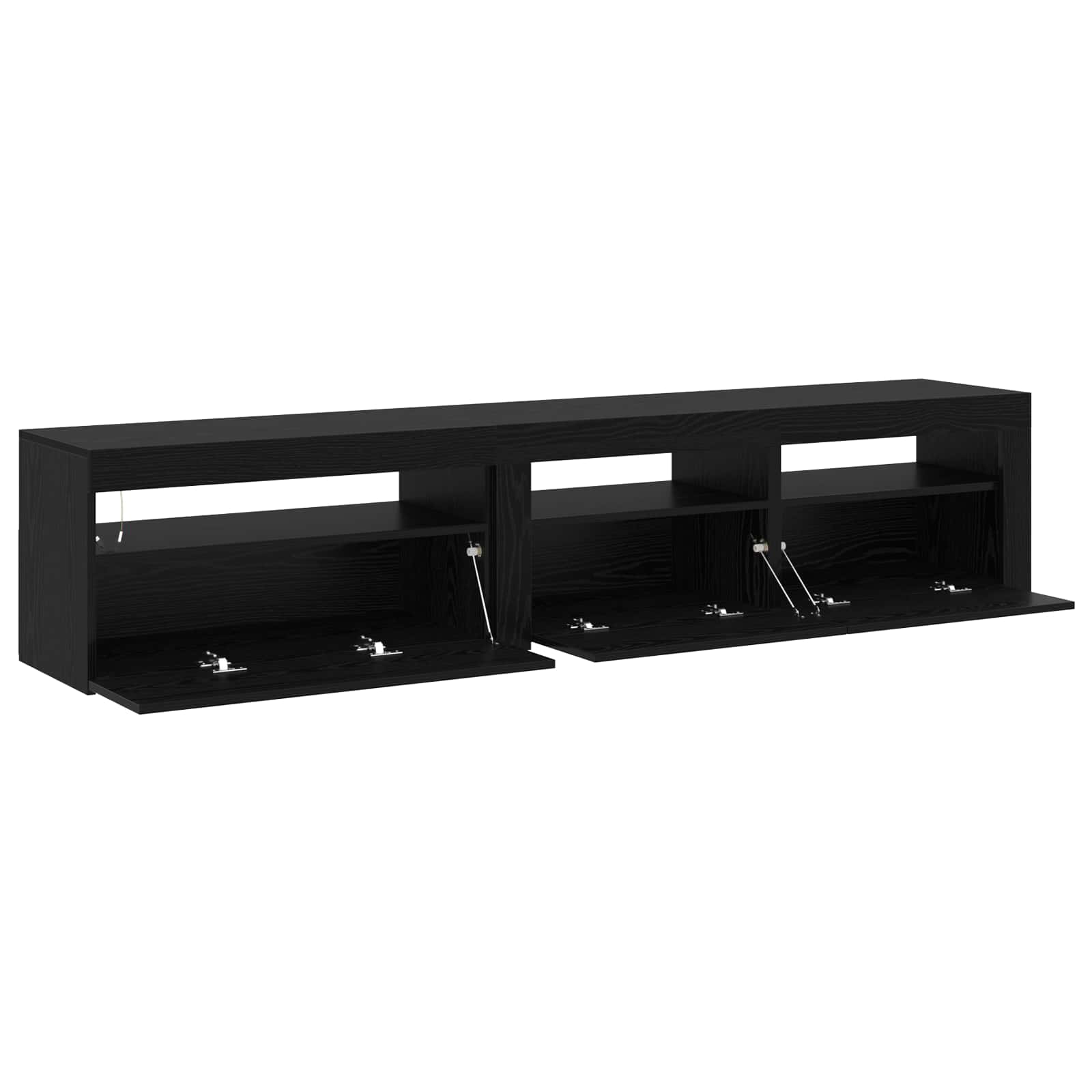 Televizoriaus spintelė 2 pcs Juodas ąžuolas 195 x 35 x 40 cm