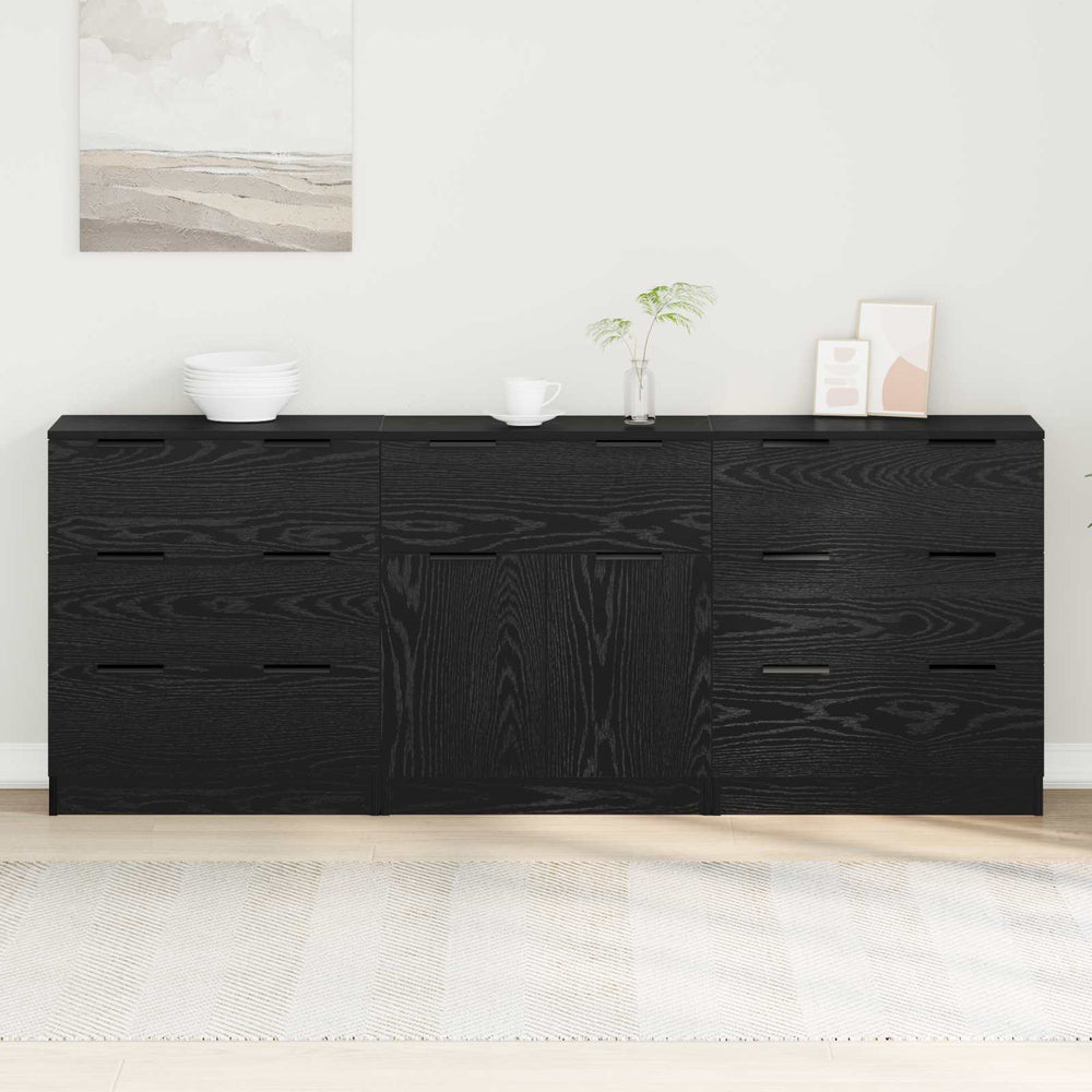 Kabalas 3 pcs Juodas ąžuolas 181 x 30 x 70 cm Apdirbta mediena