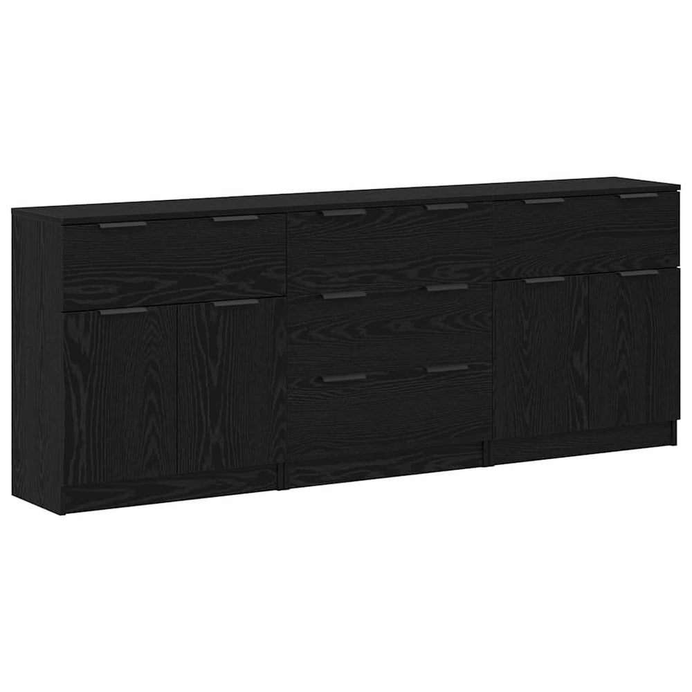 Kabalas 3 pcs juoda ąžuolo 60 x 30 x 70 cm Apdirbta mediena