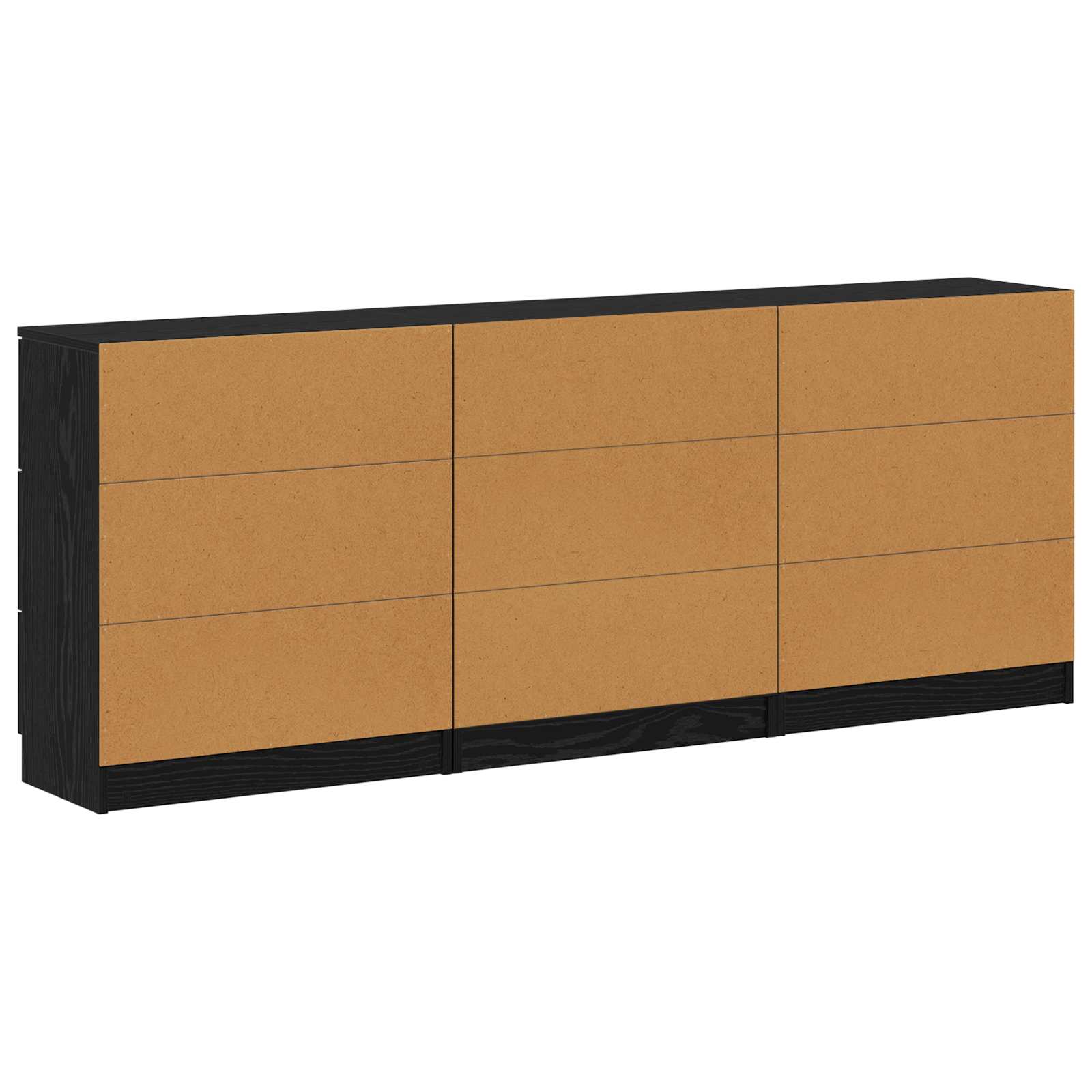 Kabalas 3 pcs Juodas ąžuolas 181 x 30 x 70 cm Apdirbta mediena
