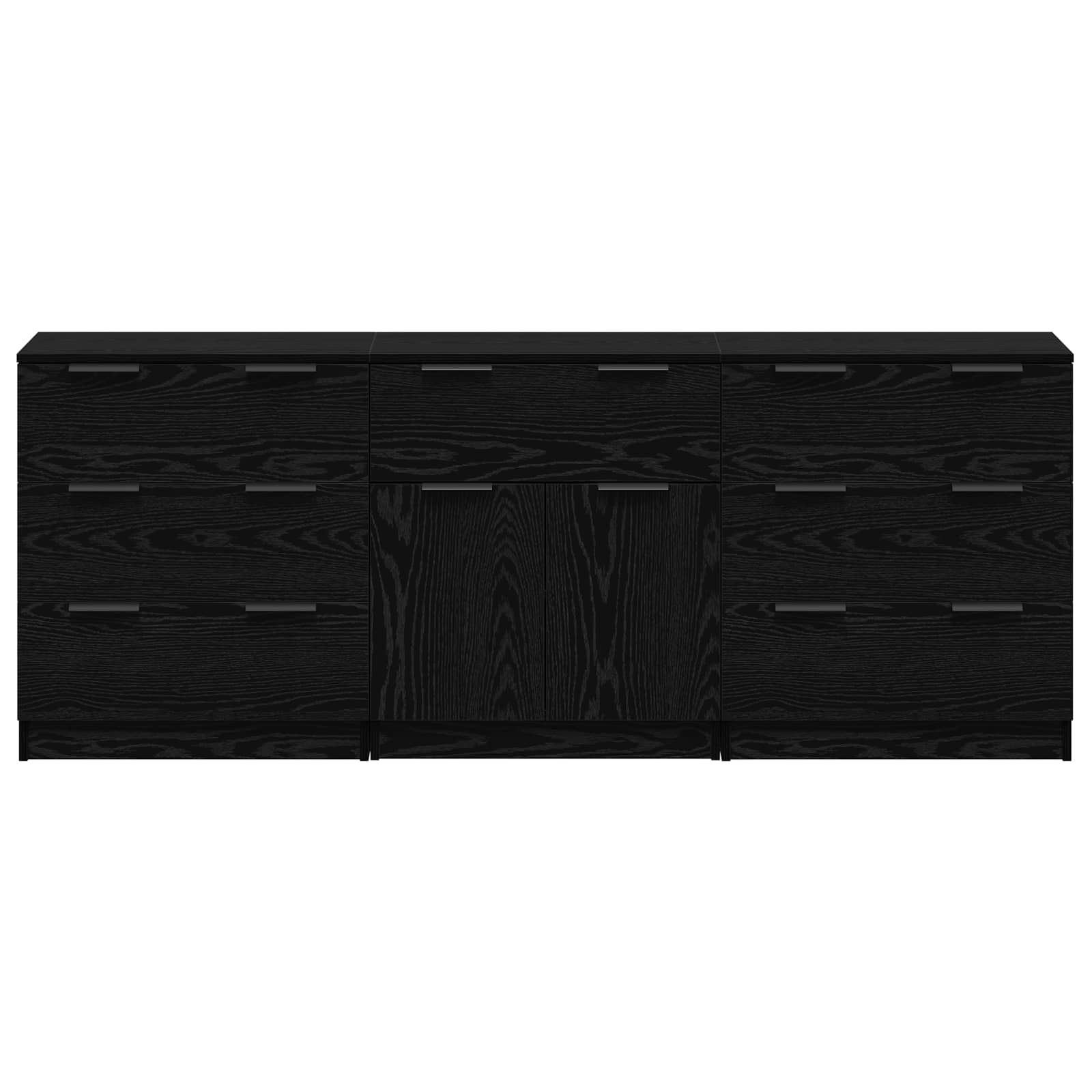 Kabalas 3 pcs Juodas ąžuolas 181 x 30 x 70 cm Apdirbta mediena