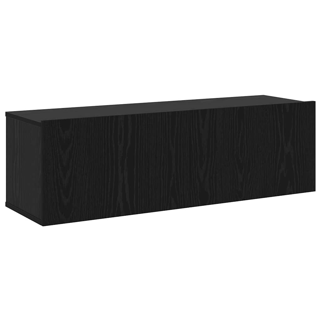 TV spintelių komplektas 8 pcs Juodas ąžuolas 100 x 30 x 30 cm