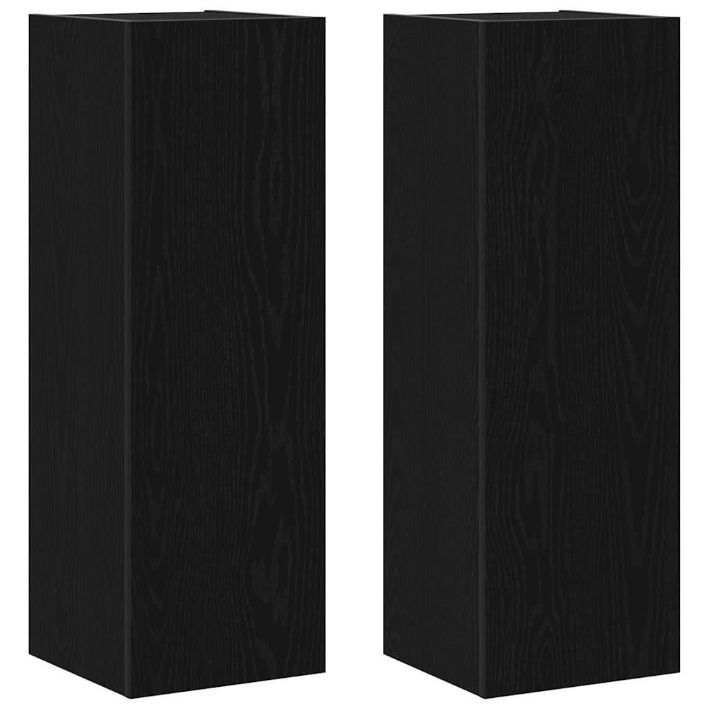 TV spintelių komplektas 8 pcs Juodas ąžuolas 100 x 30 x 30 cm