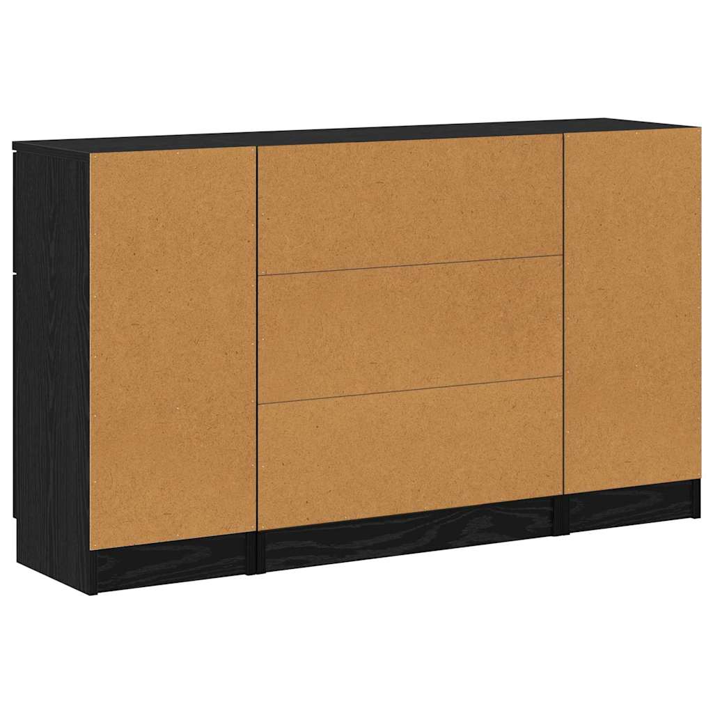 Kabalas 3 pcs juoda ąžuolo 121 x 30 x 70 cm Apdirbta mediena