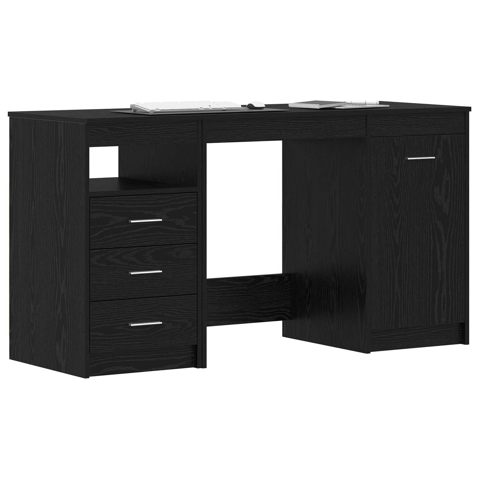 Stalas 2 pcs juoda ąžuolo 140 x 50 x 76 cm Apdirbta mediena
