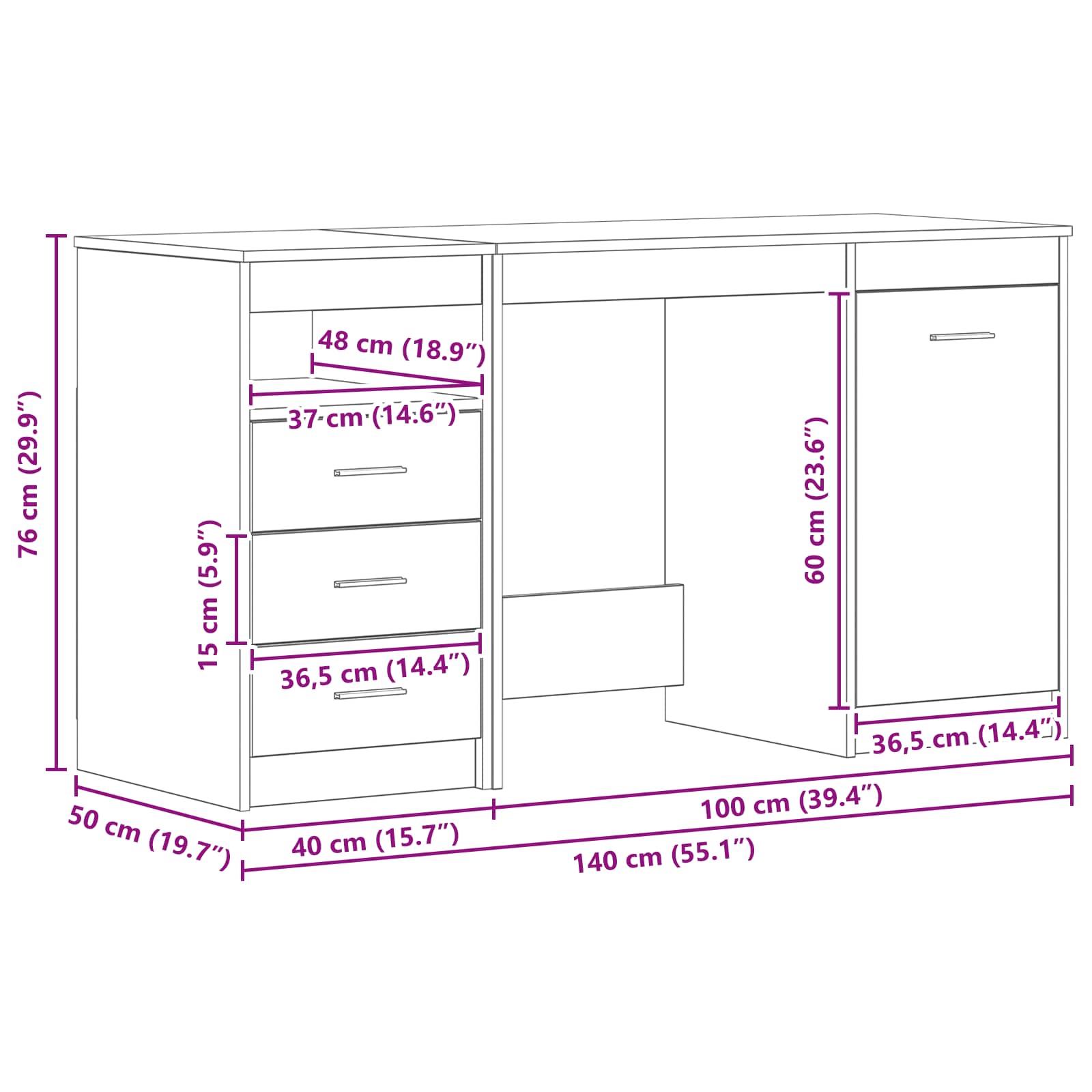 Stalas 2 pcs juoda ąžuolo 140 x 50 x 76 cm Apdirbta mediena