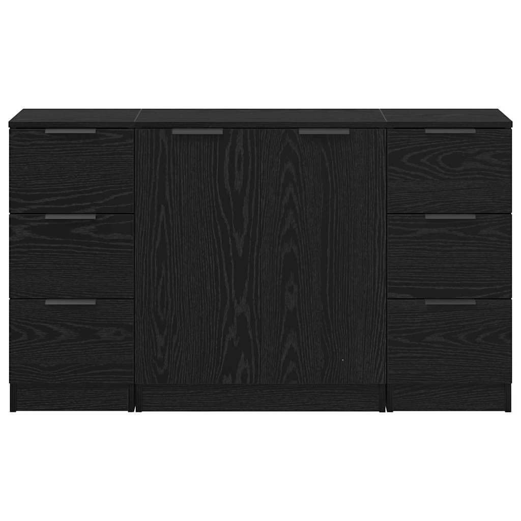 Kabalas 3 pcs juoda ąžuolo 121 x 30 x 70 cm Apdirbta mediena