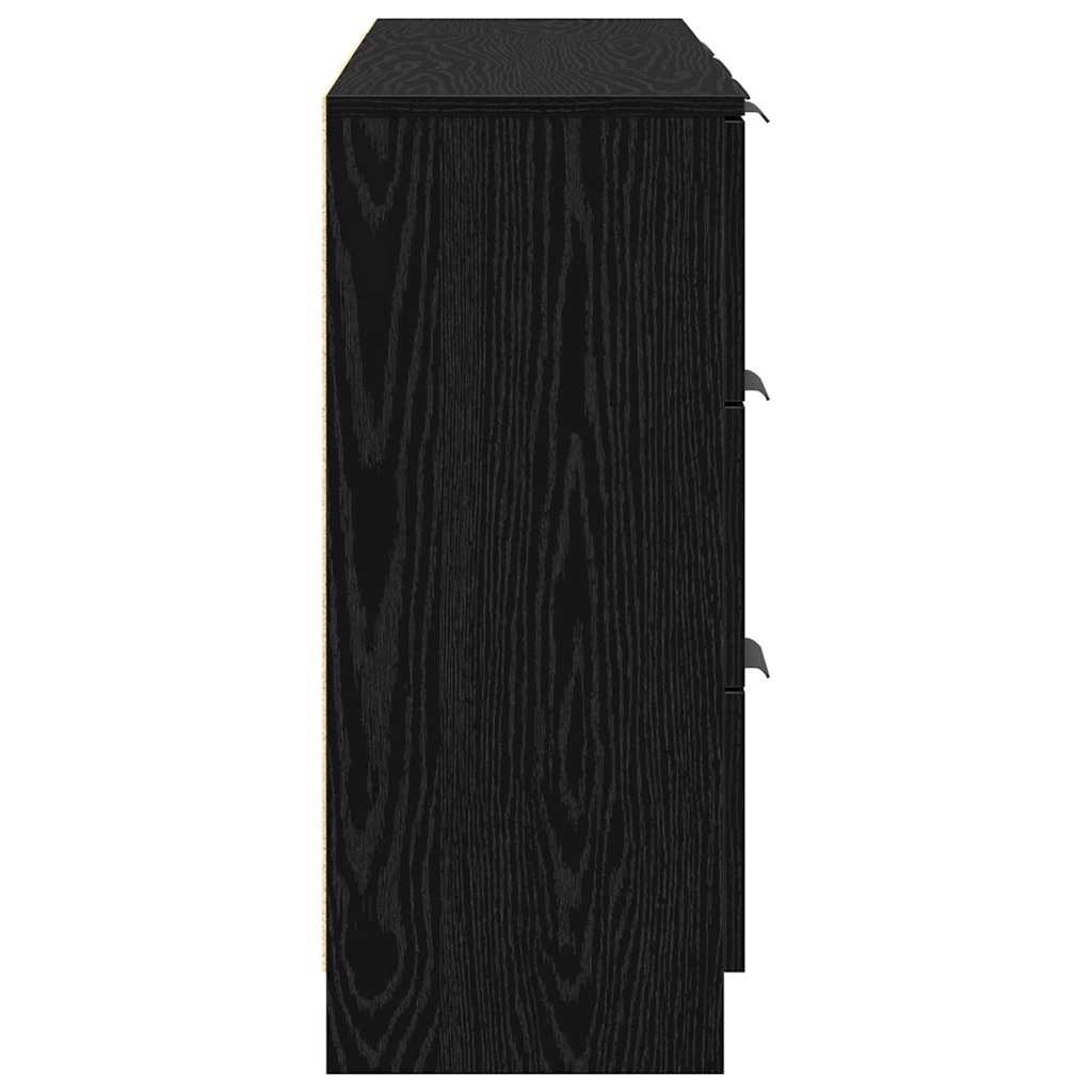 Kabalas 3 pcs juoda ąžuolo 121 x 30 x 70 cm Apdirbta mediena