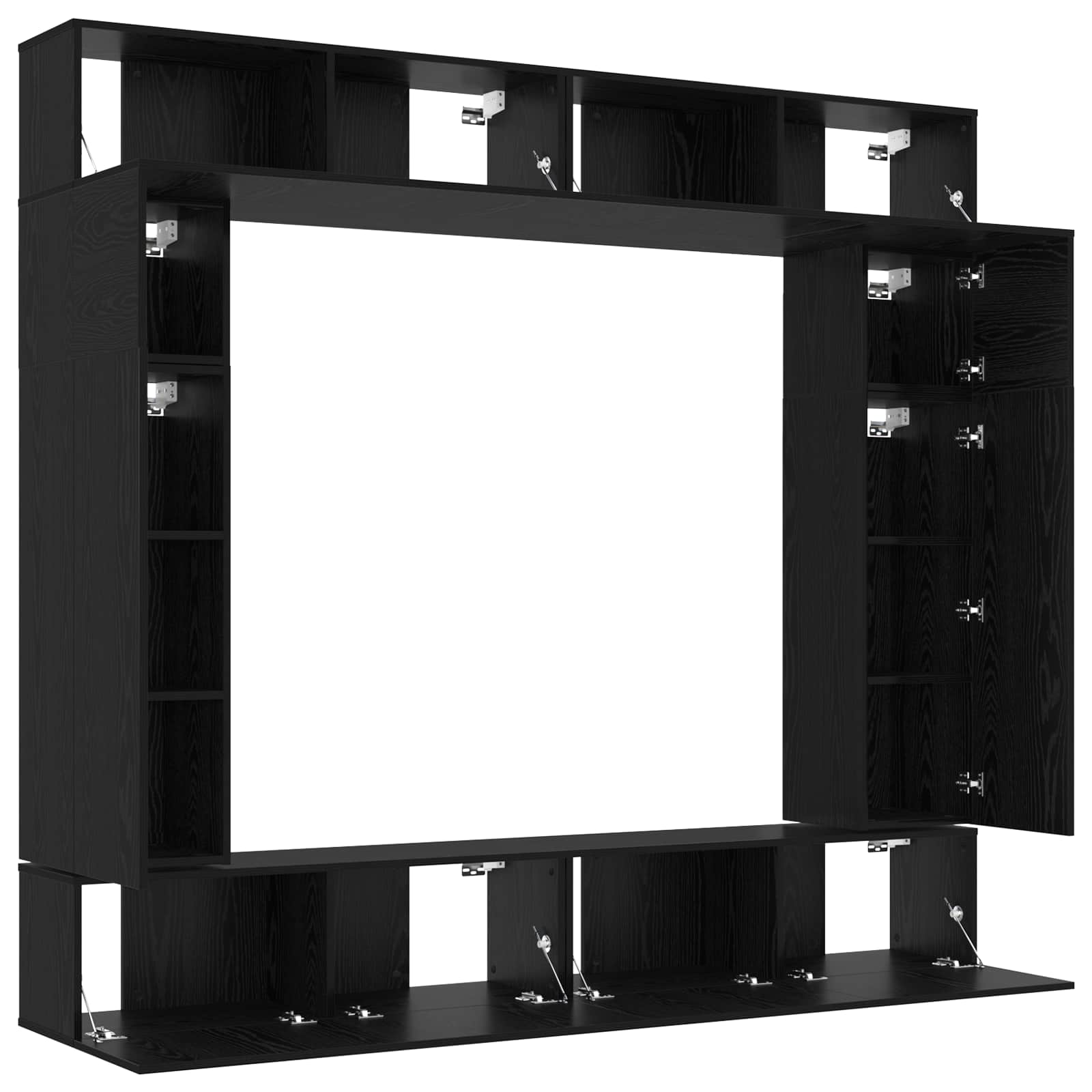 TV spintelių komplektas 8 pcs Juodas ąžuolas Apdirbta mediena
