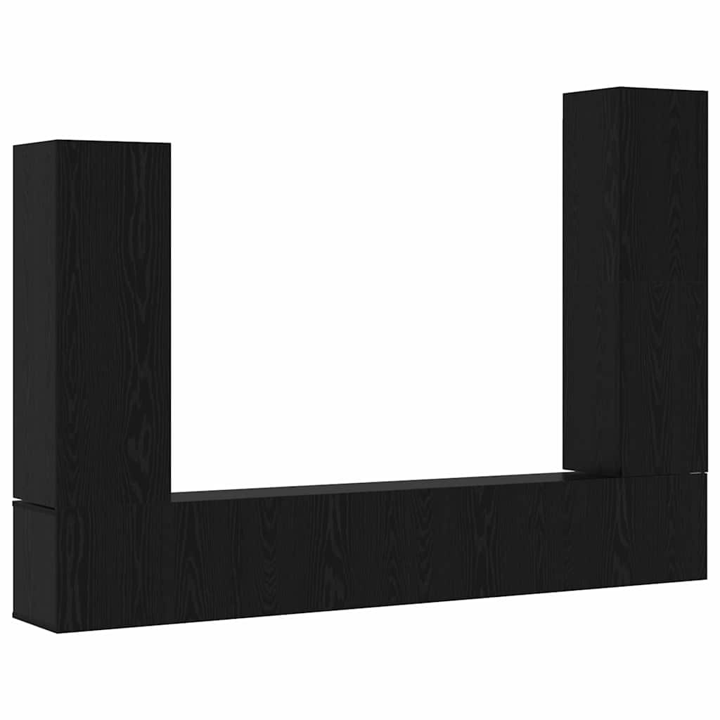 TV spintelių komplektas 4 pcs juoda ąžuolo 30.5 x 30 x 110 cm