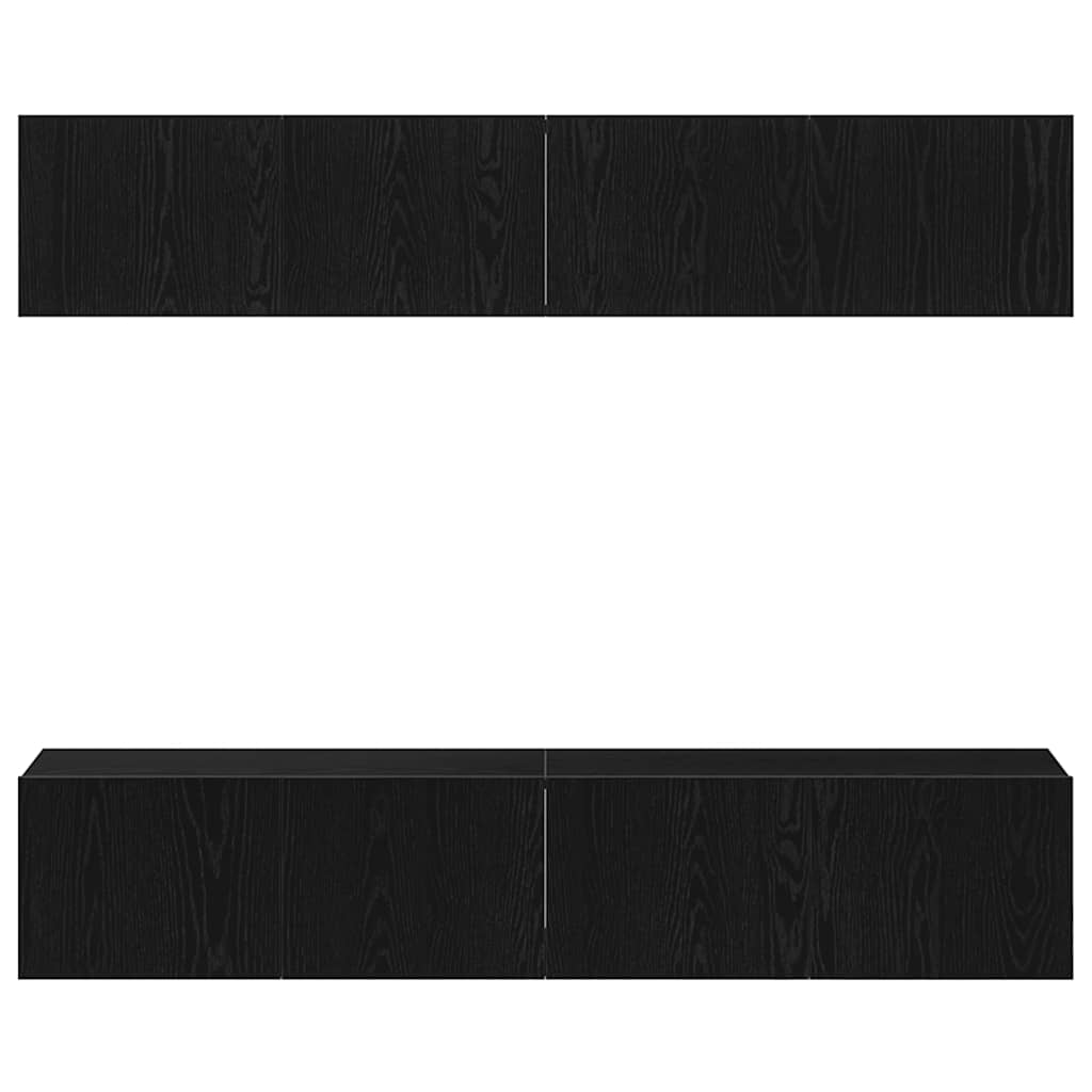 TV Cabinet Set 4 pcs Black Oak 80 x 30 x 30 cm