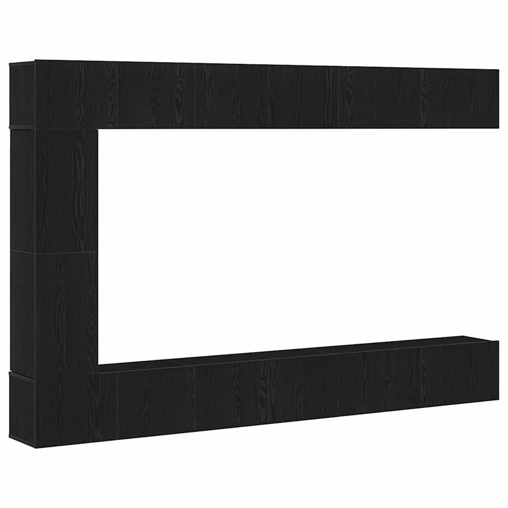 TV Cabinet Set 9 vnt. Juodas ąžuolas