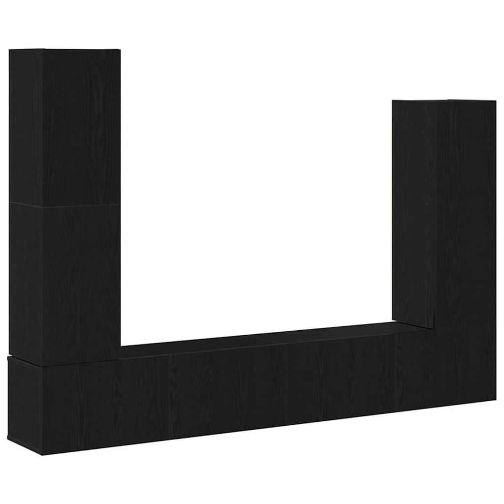 TV spintelių komplektas 6 pcs juoda ąžuolo 30.5 x 30 x 110 cm