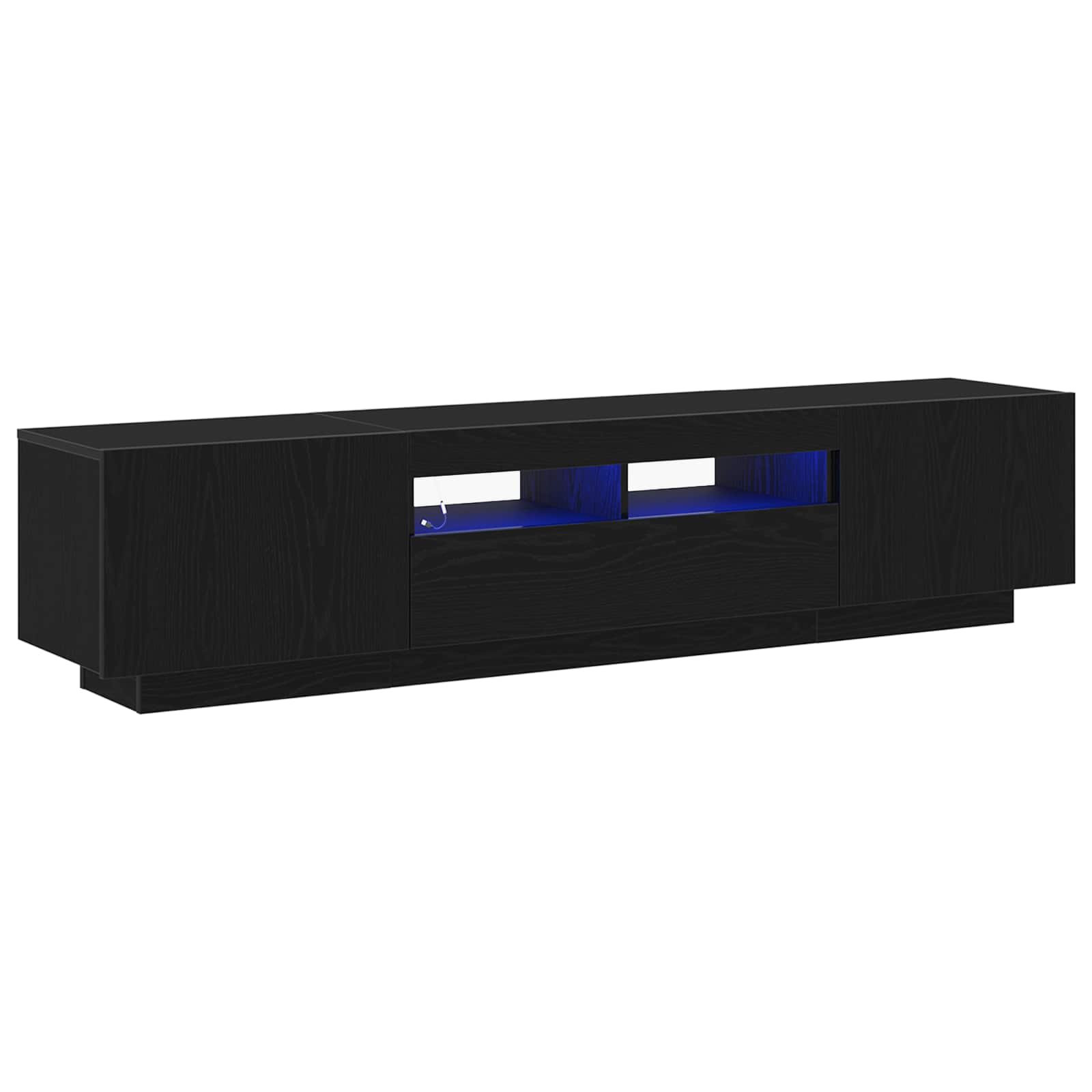 TV spintelių komplektas 2 pcs Juoda 180 x 35 x 40 cm