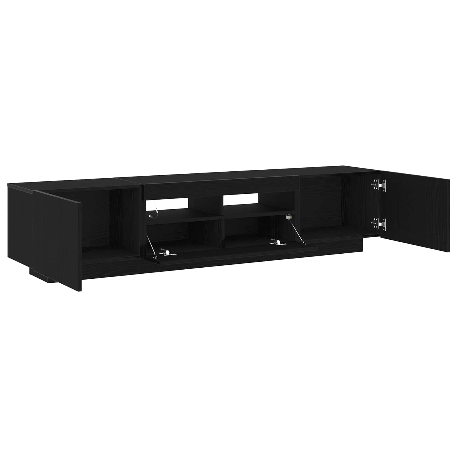 TV spintelių komplektas 2 pcs Juoda 180 x 35 x 40 cm