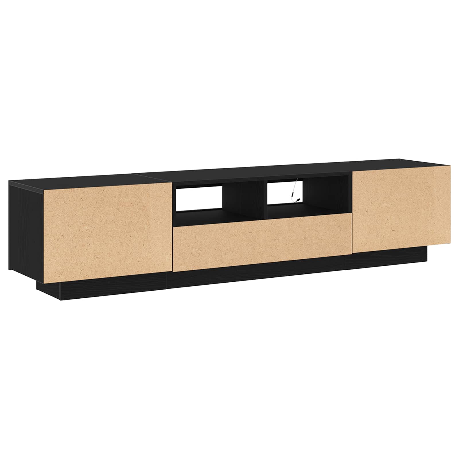 TV spintelių komplektas 2 pcs Juoda 180 x 35 x 40 cm