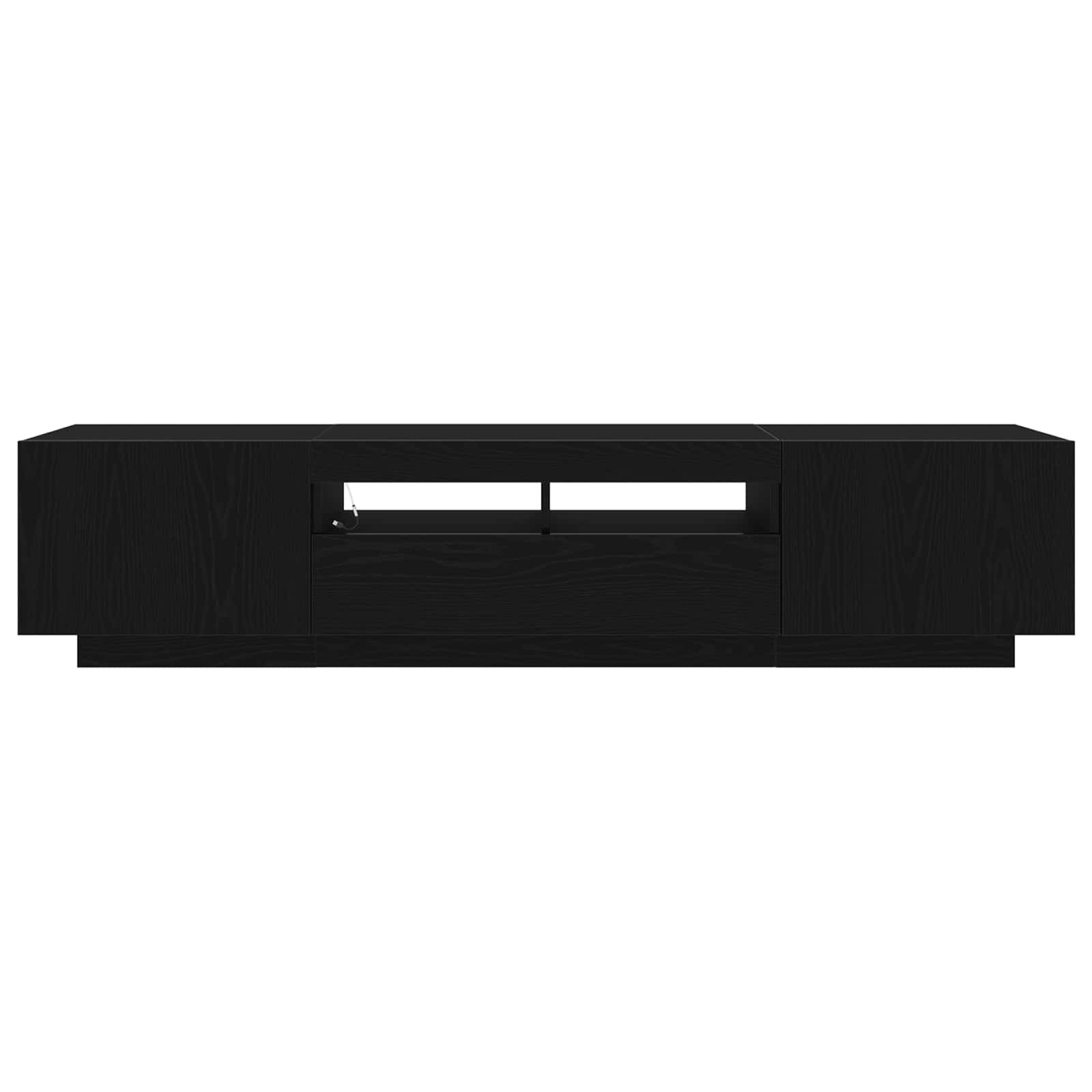 TV spintelių komplektas 2 pcs Juoda 180 x 35 x 40 cm