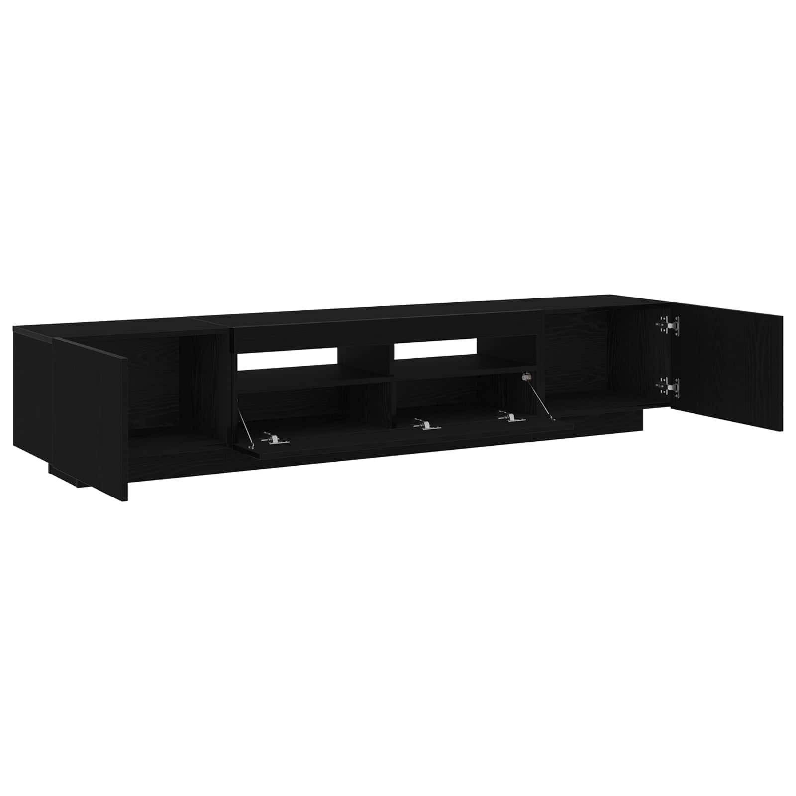 TV spintelių komplektas 2 pcs Juoda 200 x 35 x 40 cm
