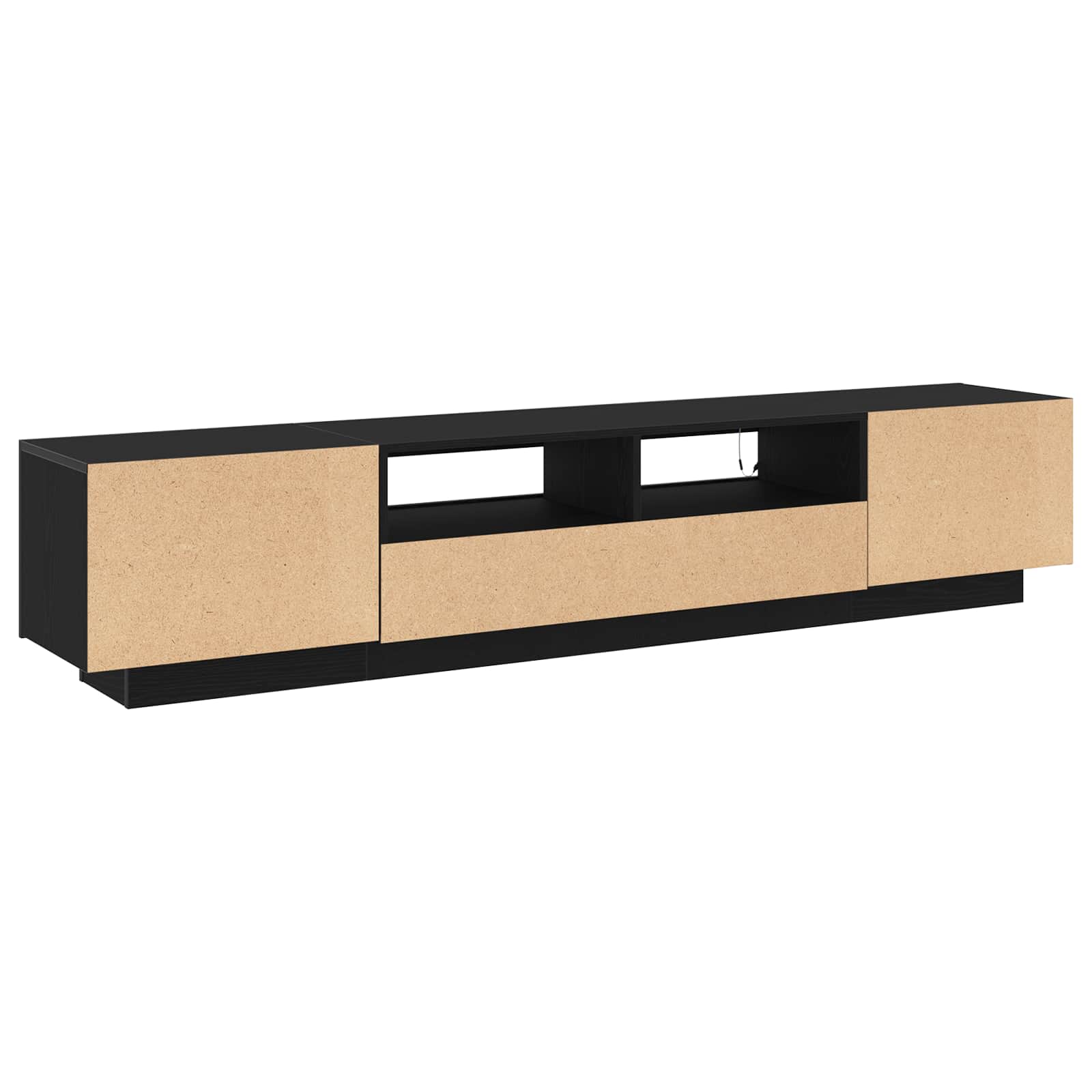 TV spintelių komplektas 2 pcs Juoda 200 x 35 x 40 cm