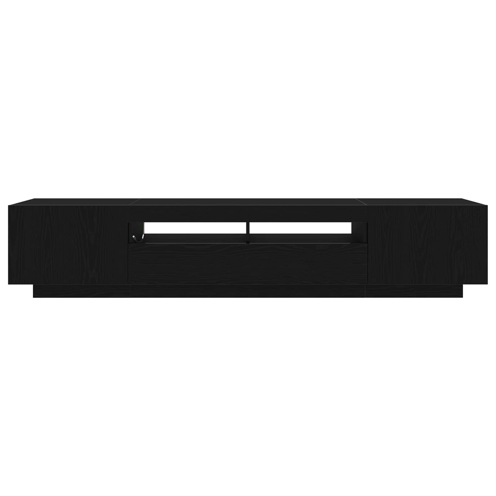 TV spintelių komplektas 2 pcs Juoda 200 x 35 x 40 cm