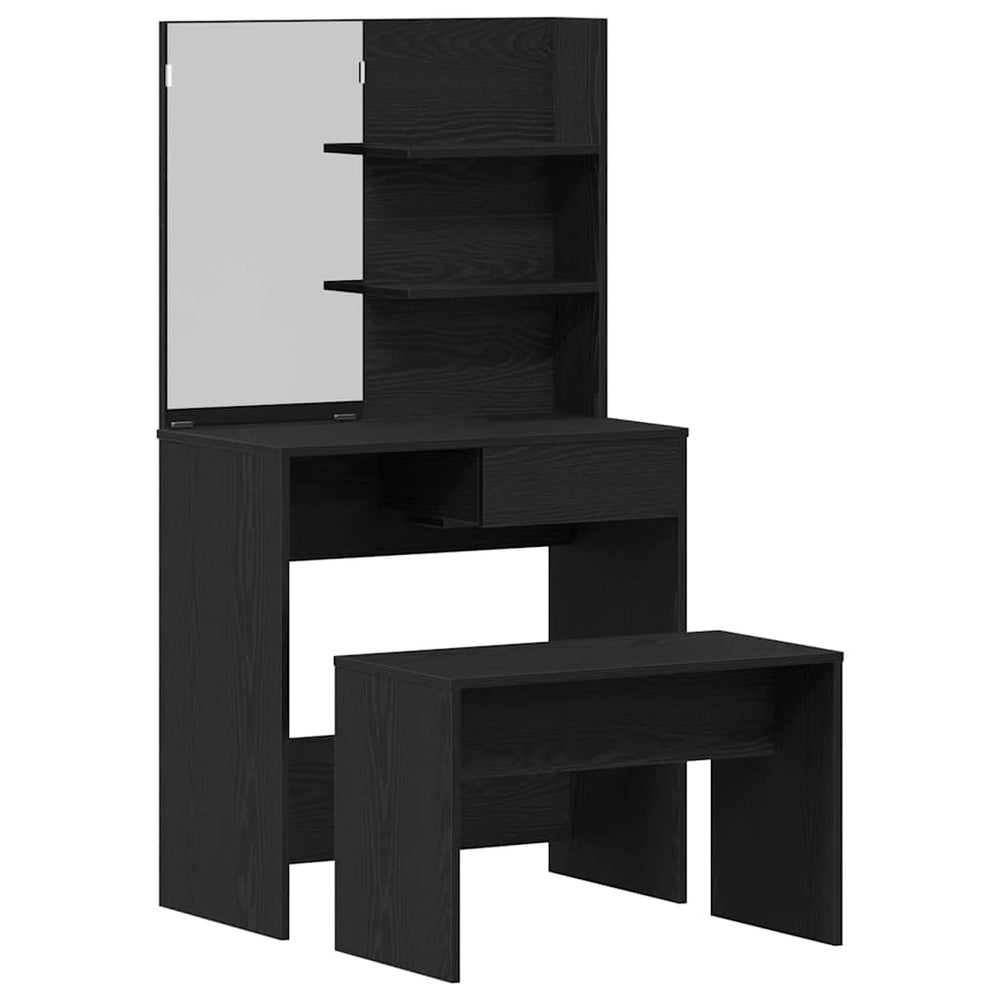 Tualetės rinkinys 2 pcs Juodas ąžuolas Apdirbta mediena