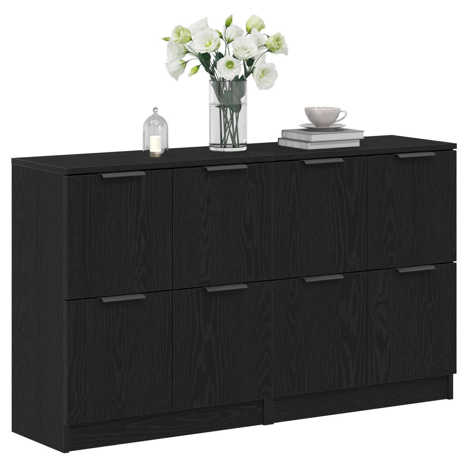 Kabalas 2 pcs Juodas ąžuolas 60 x 30 x 70 cm Apdirbta mediena