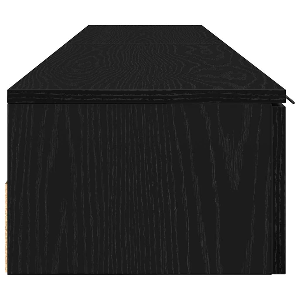 2 Wall Cabinets Black Oak 204x30x20 cm Engineered Wood