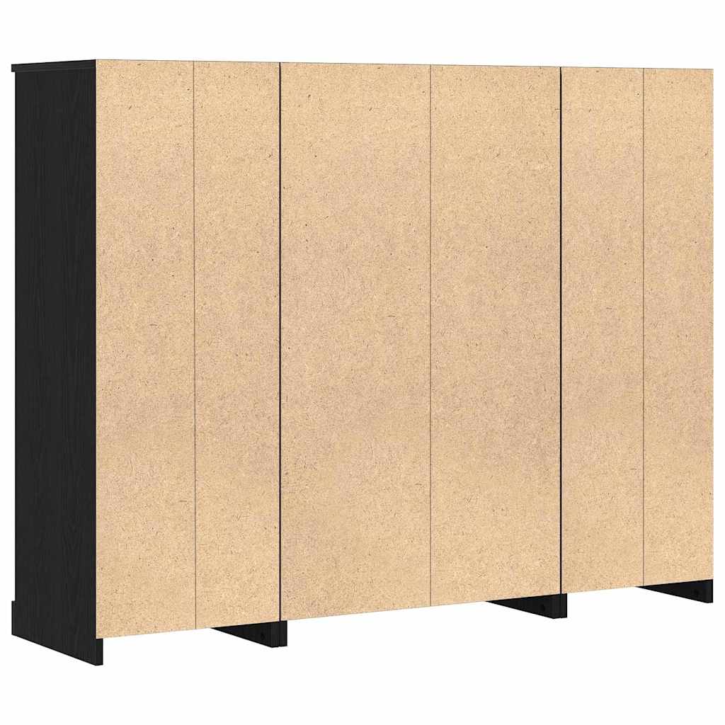 Tall Cabinet Black Oak 132x35.5x103.5 cm Engineered Wood