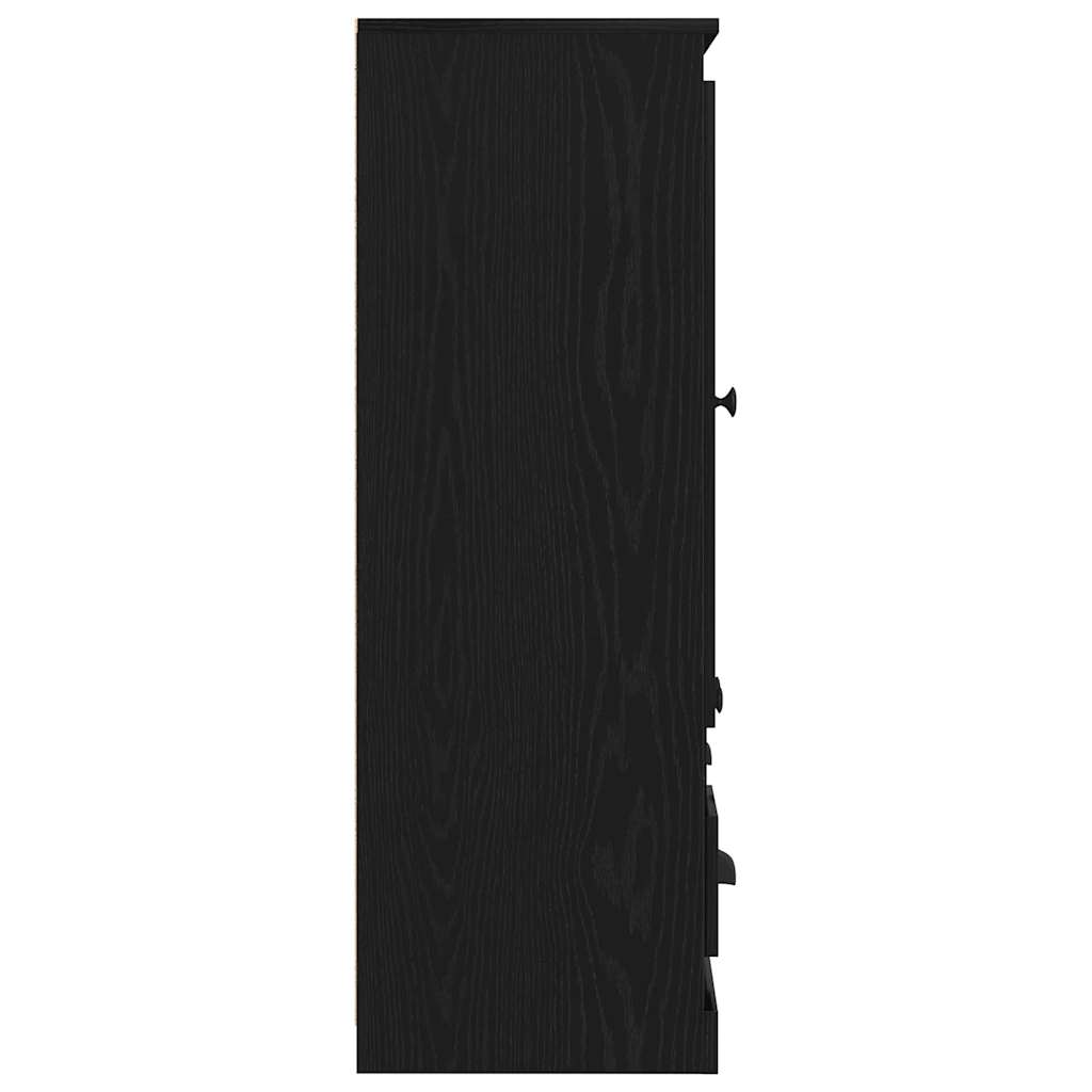 Tall Cabinet Black Oak 132x35.5x103.5 cm Engineered Wood