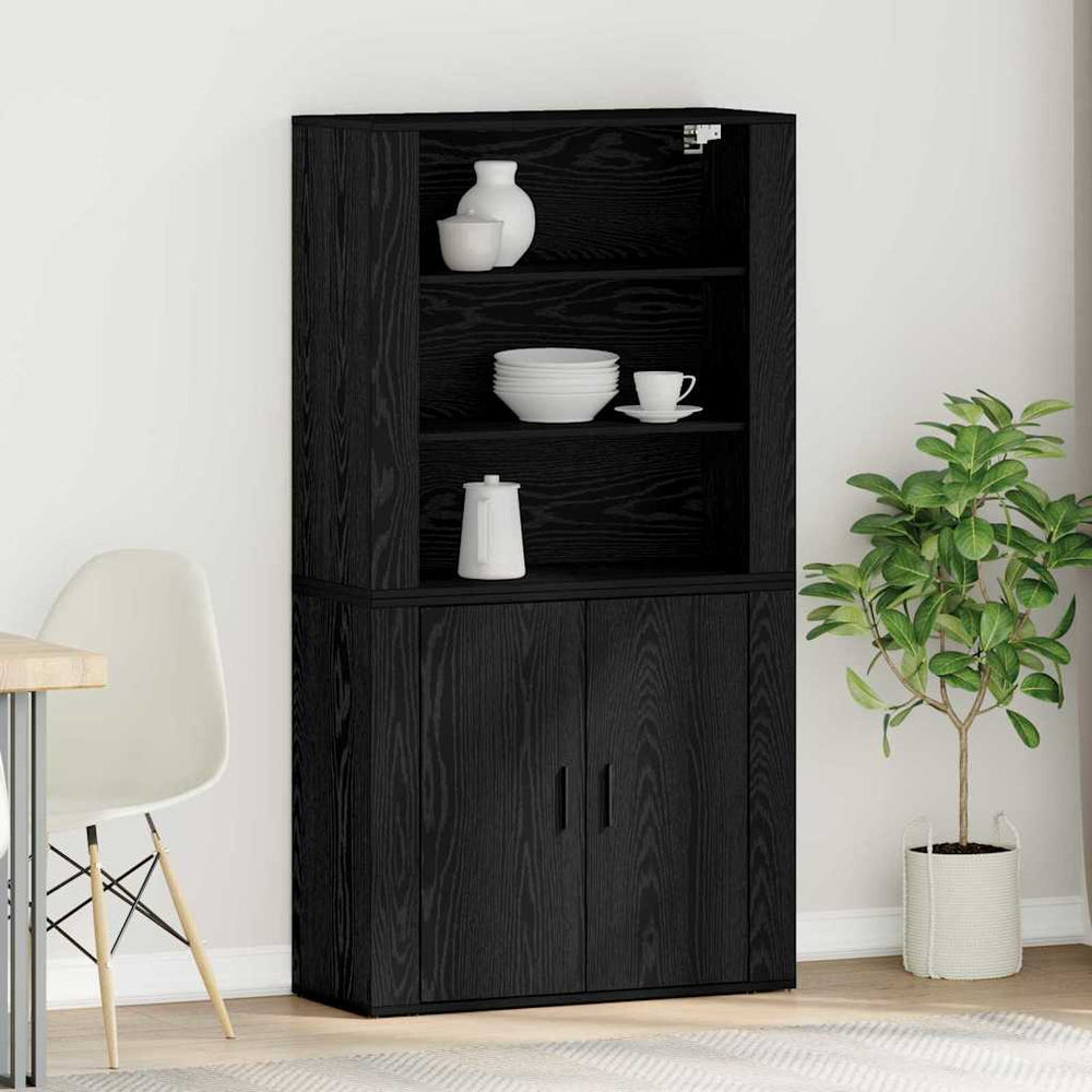 Highboard Black Oak 80 x 33 x 150 cm