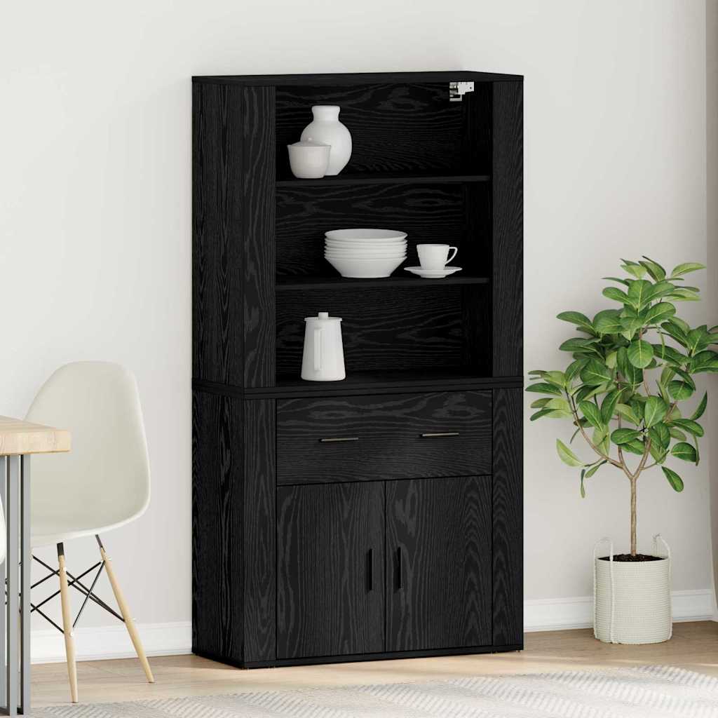 Tall cabinet Black oak Engineered wood