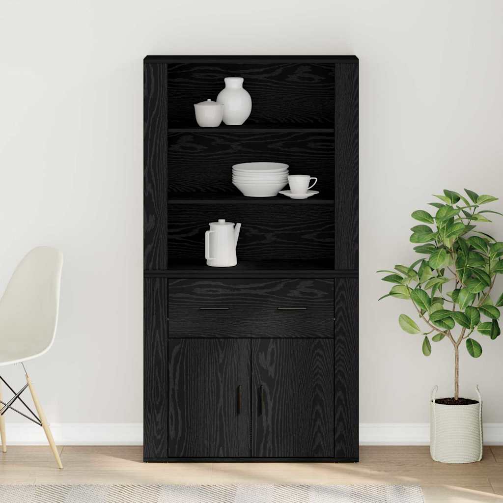 Tall cabinet Black oak Engineered wood