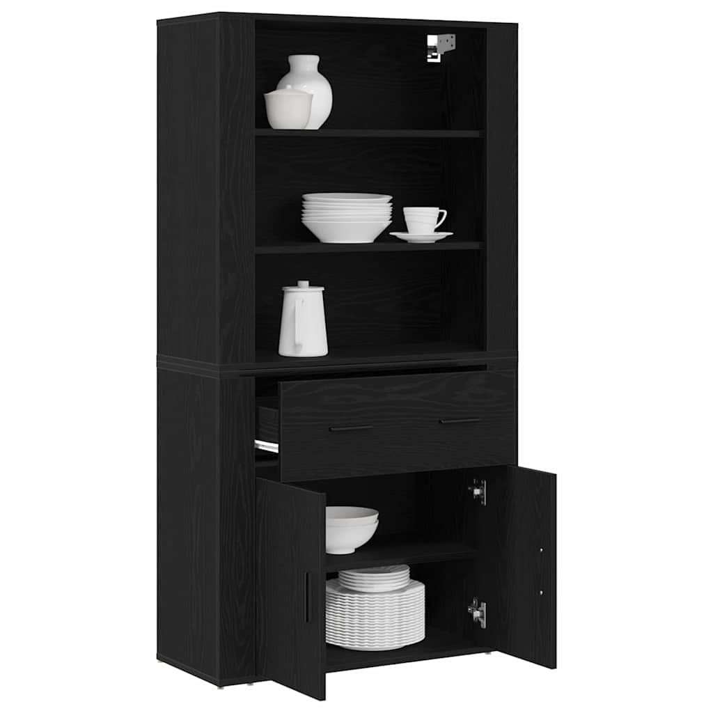 Tall cabinet Black oak Engineered wood