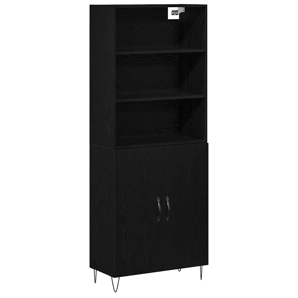 Tall Cabinet Black Oak 69.5x34x180 cm Engineered Wood
