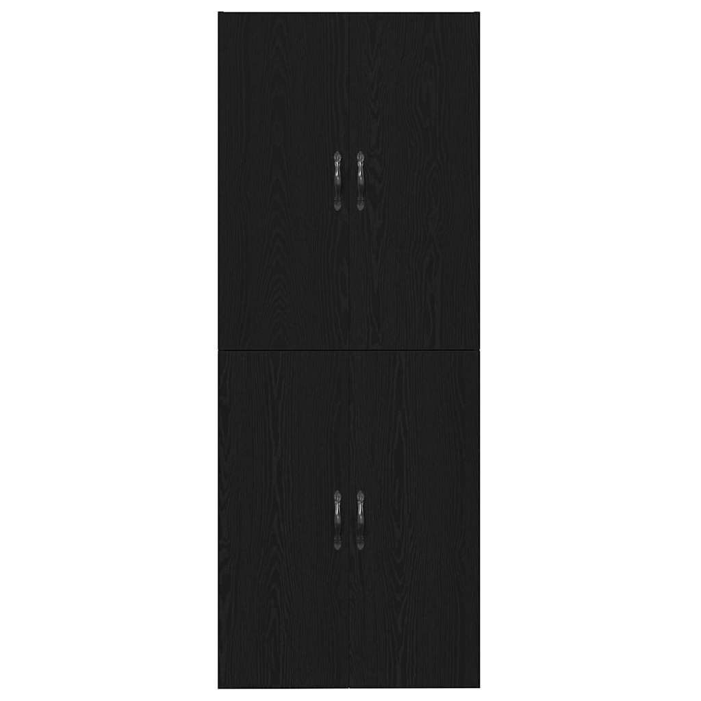 Spintelės 2 vnt Juoda 69,5x34x180 cm Inžinerinė mediena
