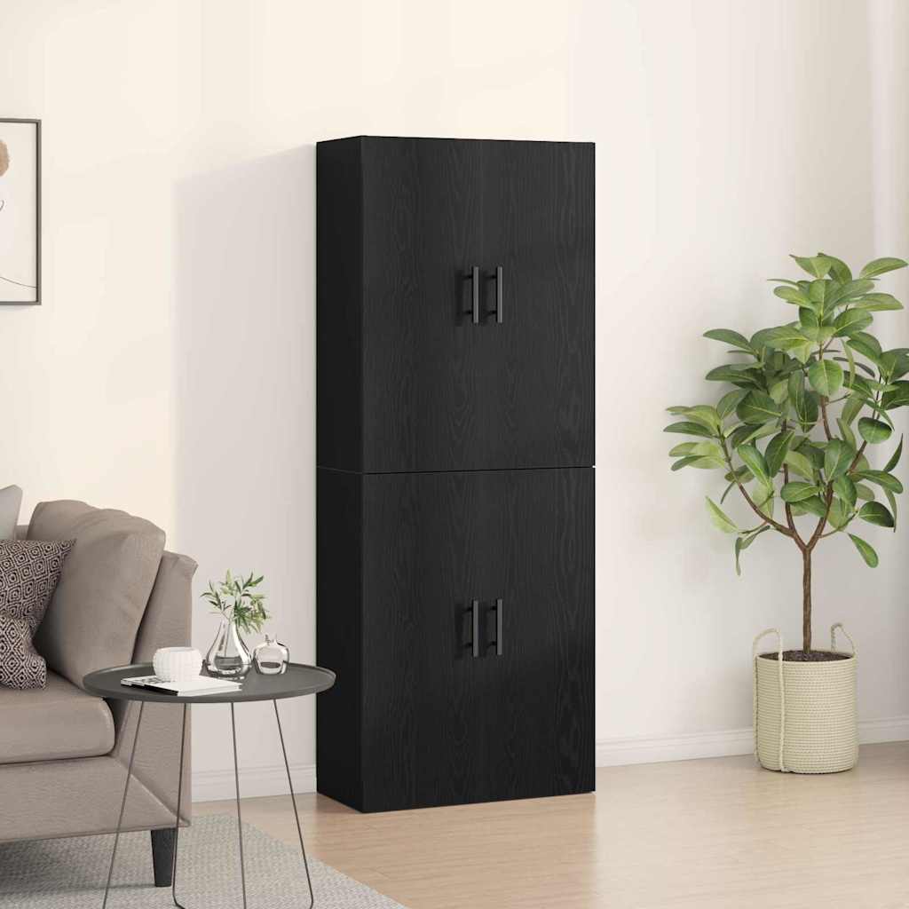 Skapji 2 gab. Melni 69,5x34x180 cm Inženierijas koks