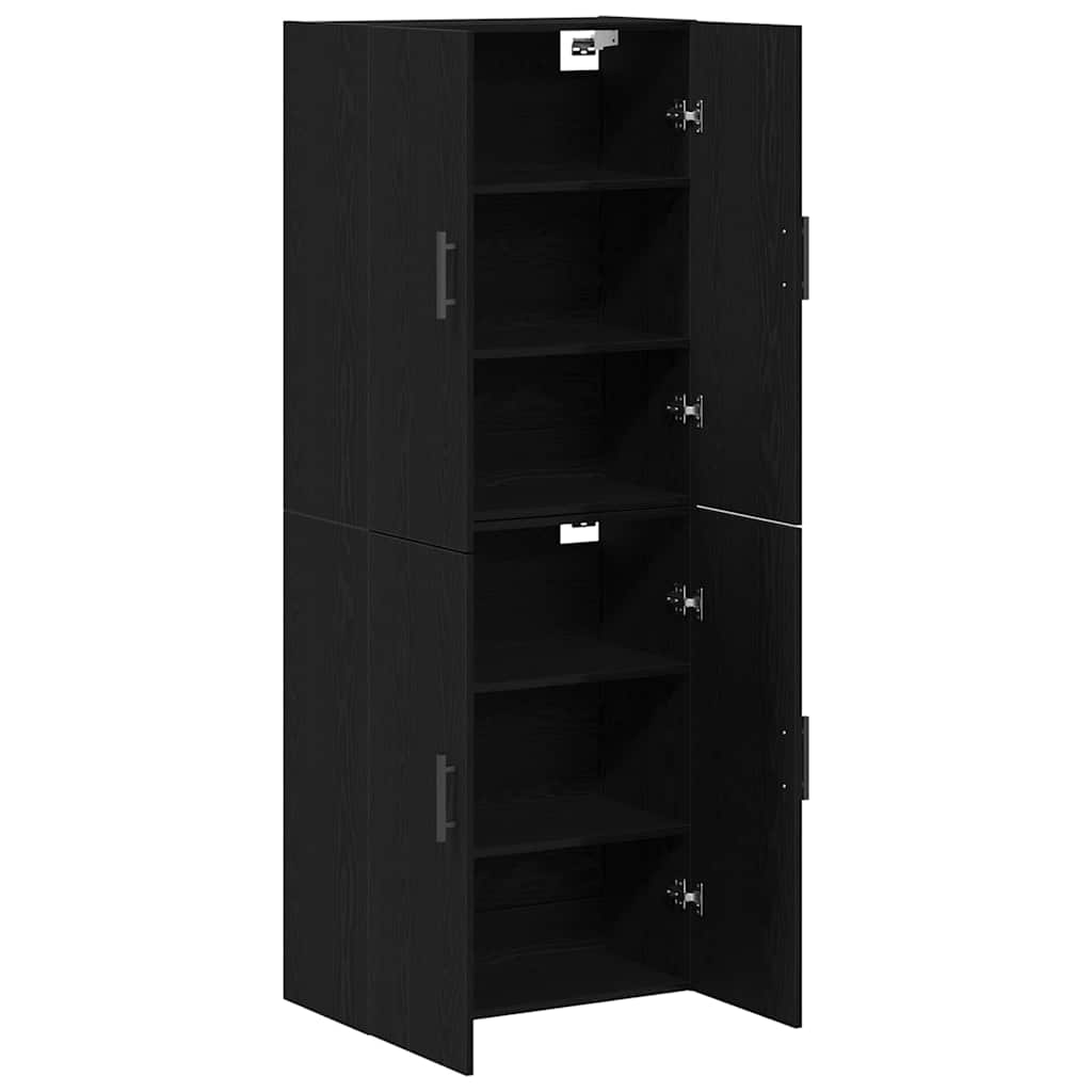 Skapji 2 gab. Melni 69,5x34x180 cm Inženierijas koks