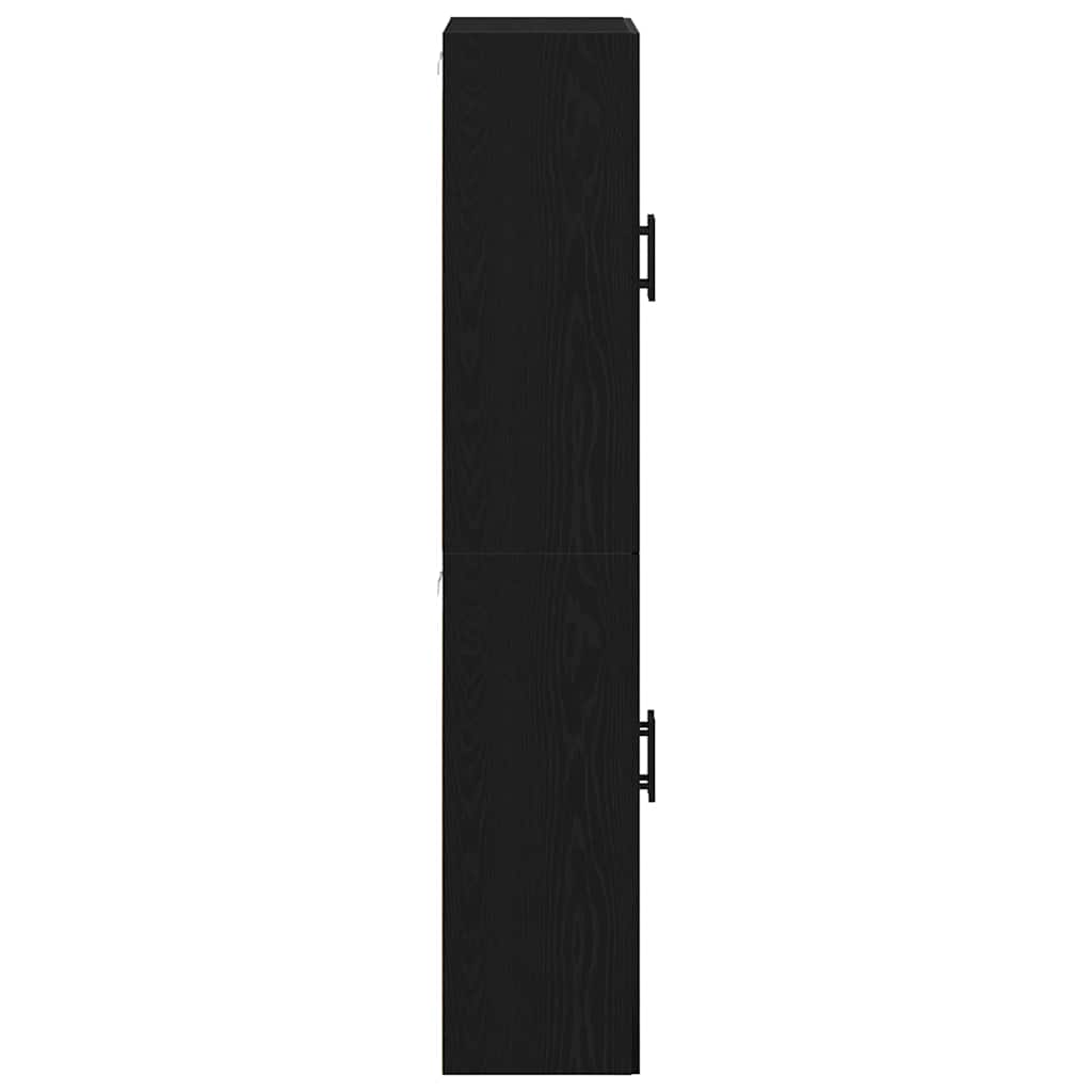 Skapji 2 gab. Melni 69,5x34x180 cm Inženierijas koks