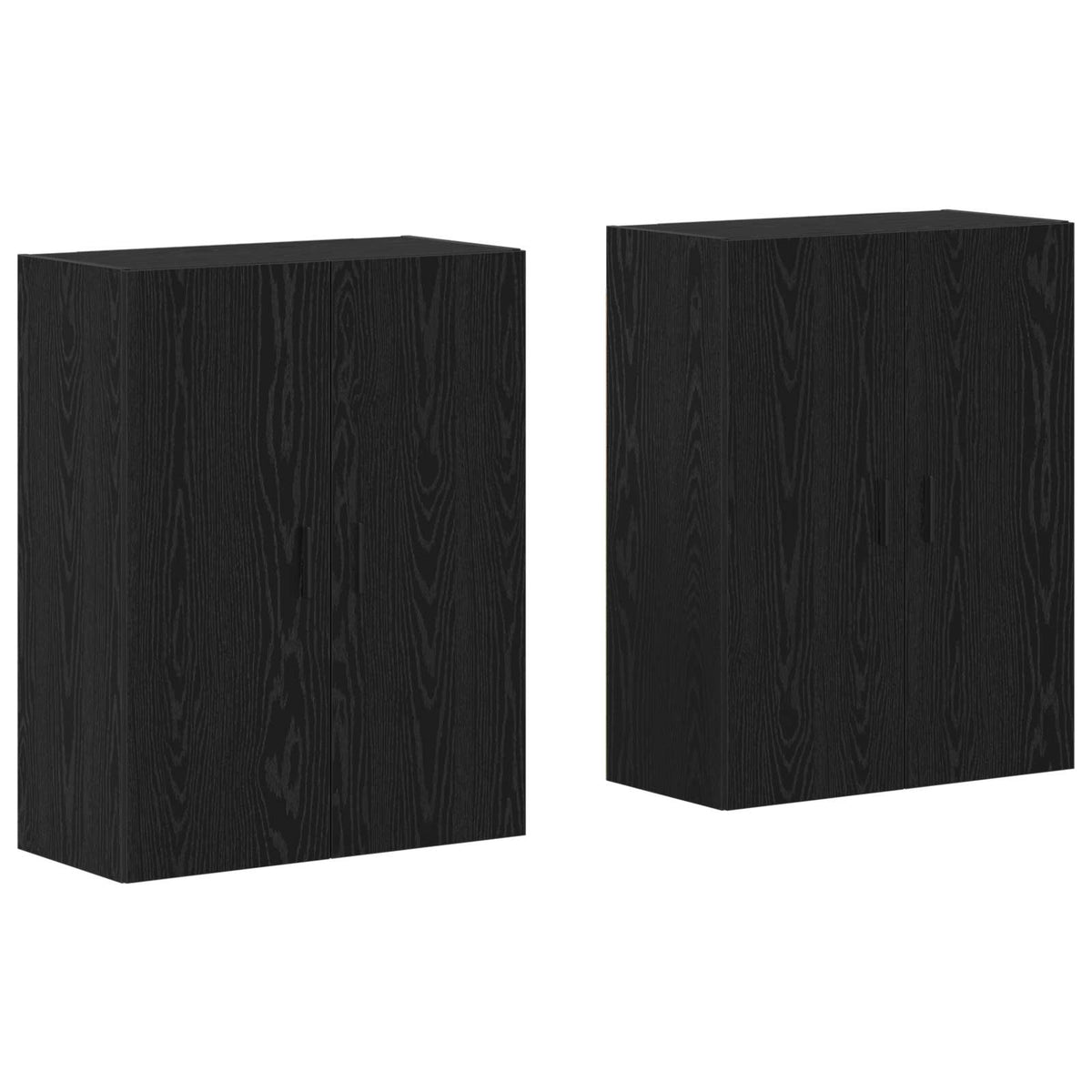 Spintos 2 vnt Juodas 69,5x34x180 cm Inžinerinis medis